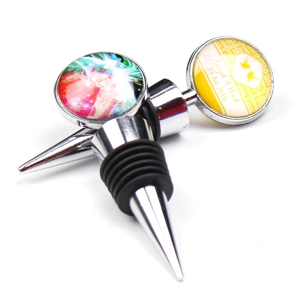 Personalized Wedding Bottle Stopper With Epoxy Dome 1