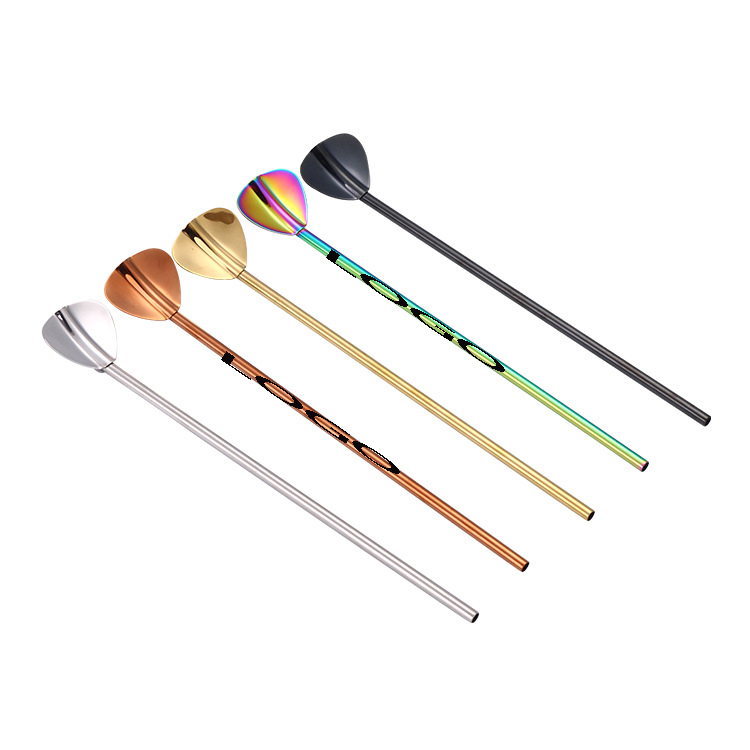 Customized Metal Straws w/ Spoon 2