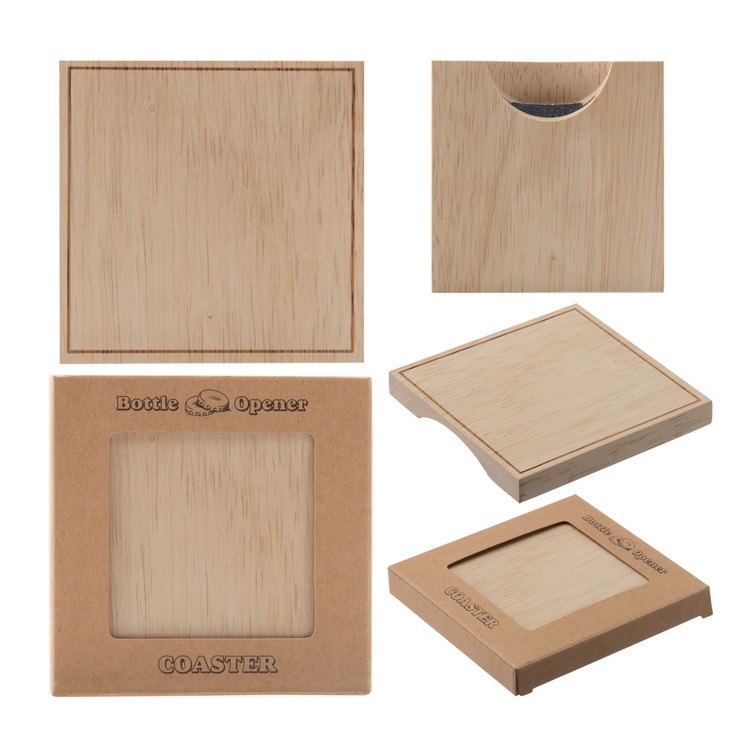 Wood Bottle Opener Coaster 5