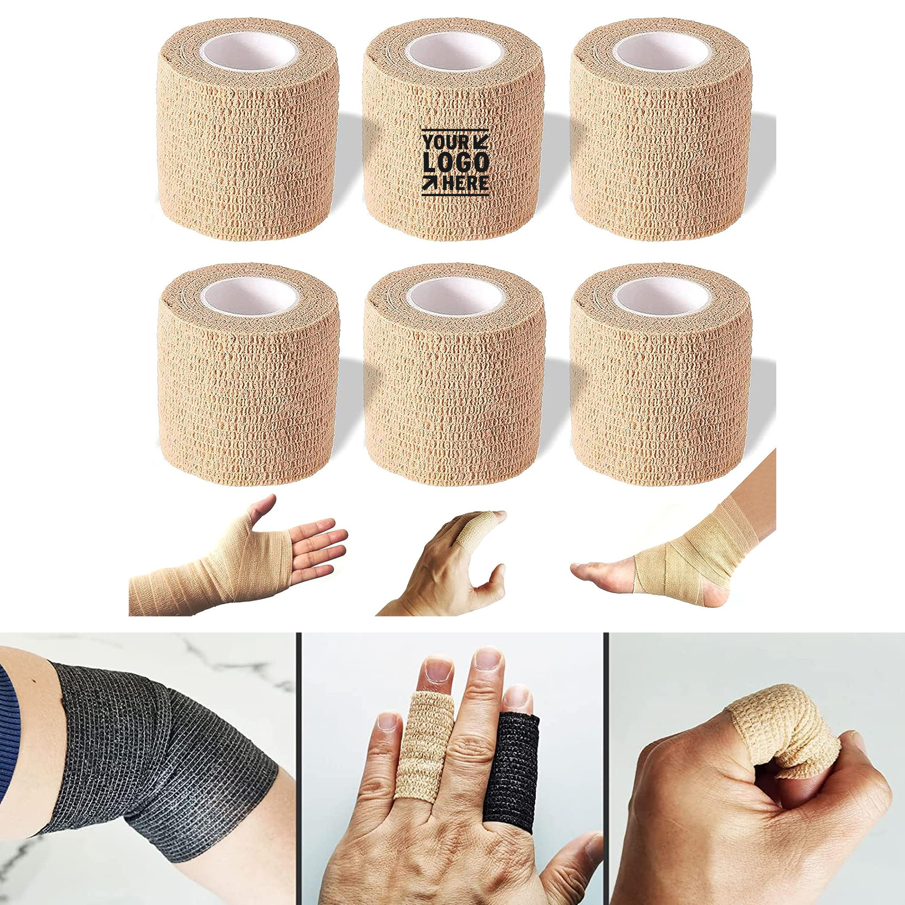 2 inches x 5 Yards Self Adhesive Bandage Wrap First Aid Tape for Sports