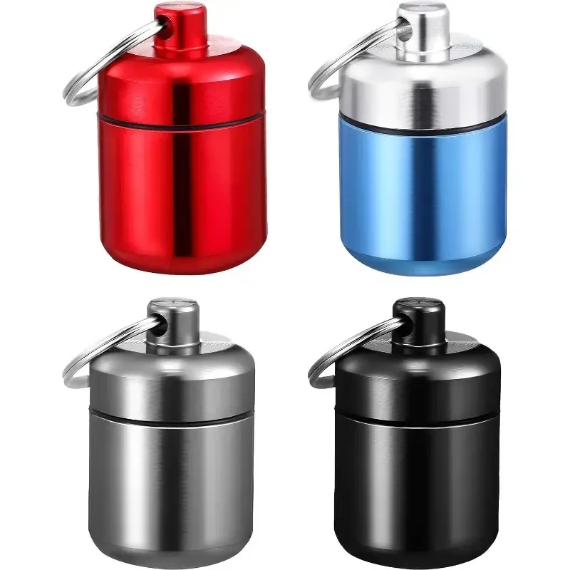 Waterproof Aluminum Pill Box with Keychain 5