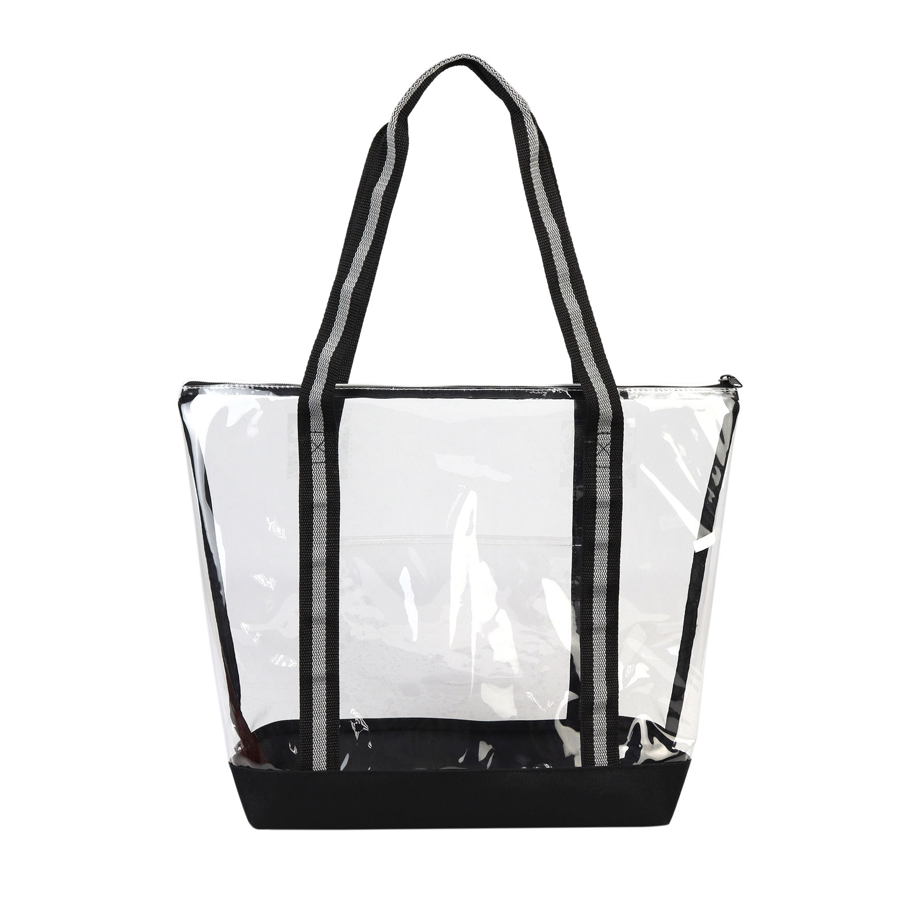 Clear Zipper Striped Tote bag 7