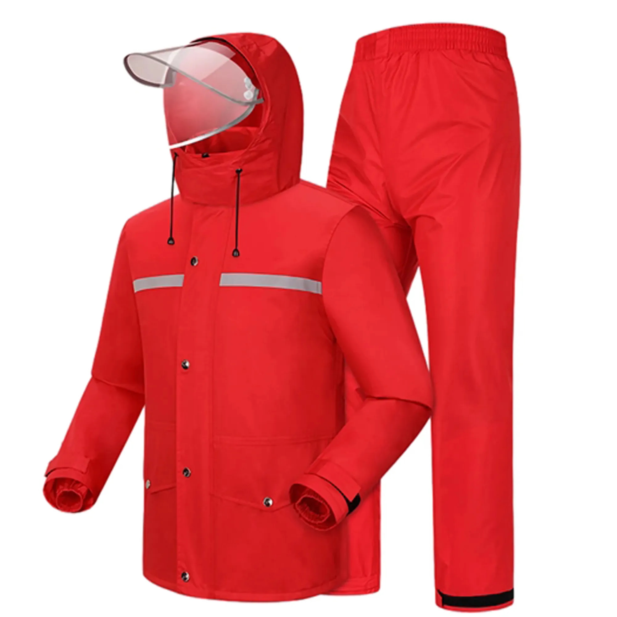 Outdoor Hooded Raincoat Set with Transparent Cover MOQ 10 5
