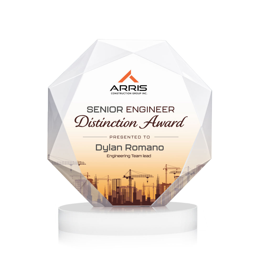 Kitchener VividPrint™ Award on Alberton Base - White 7