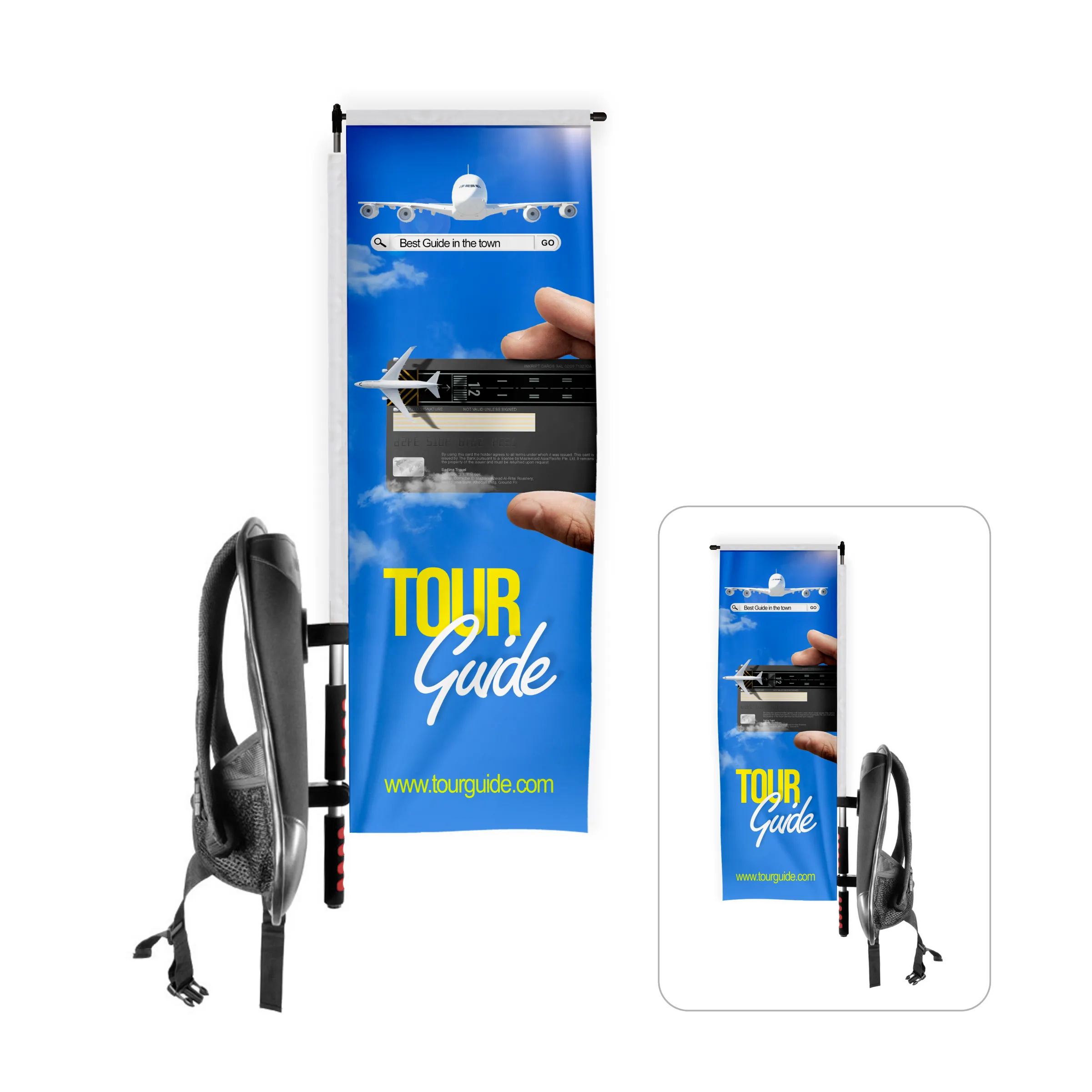 Backpack Flag - Custom Rectangle Double Sided Flag (16"x48") 2