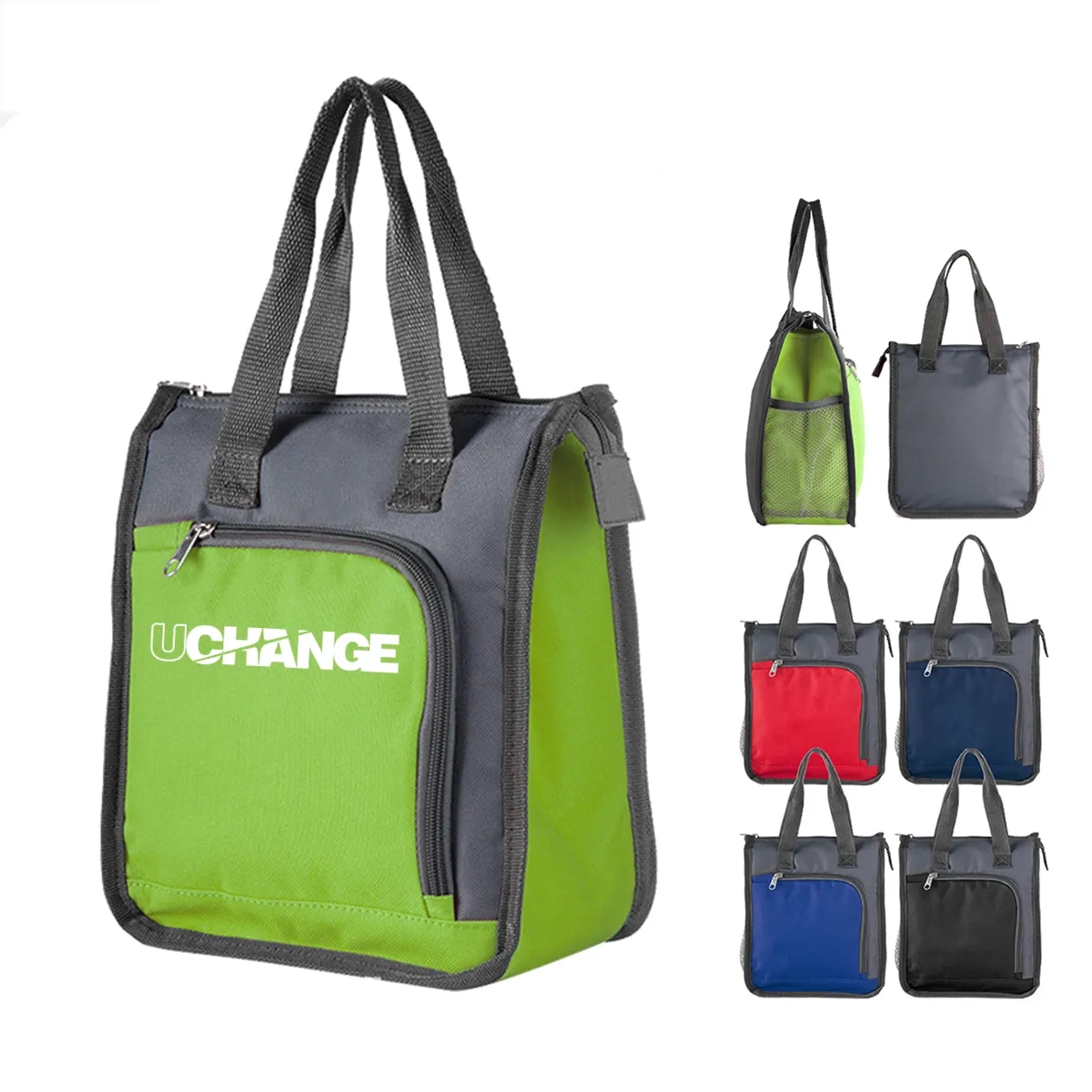 Portable Insulated Lunch Cooler Bag With Front & Mesh Pocket 7