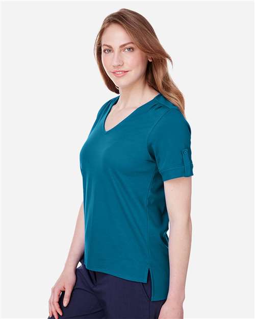Women's CrownLux Performance® Plaited Rolled Sleeve Shirt - DG20WB 48