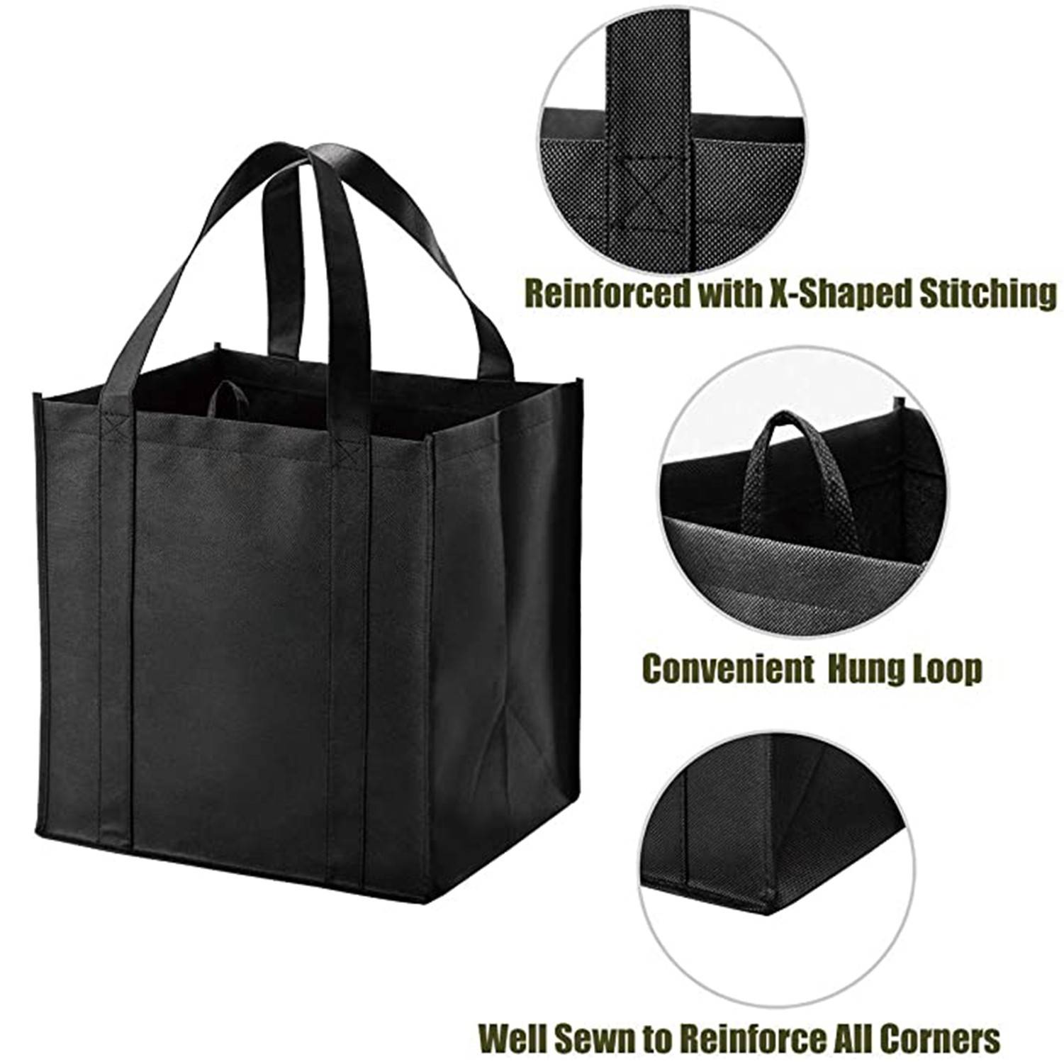 Reusable Reinforced Handle Grocery Bags 3