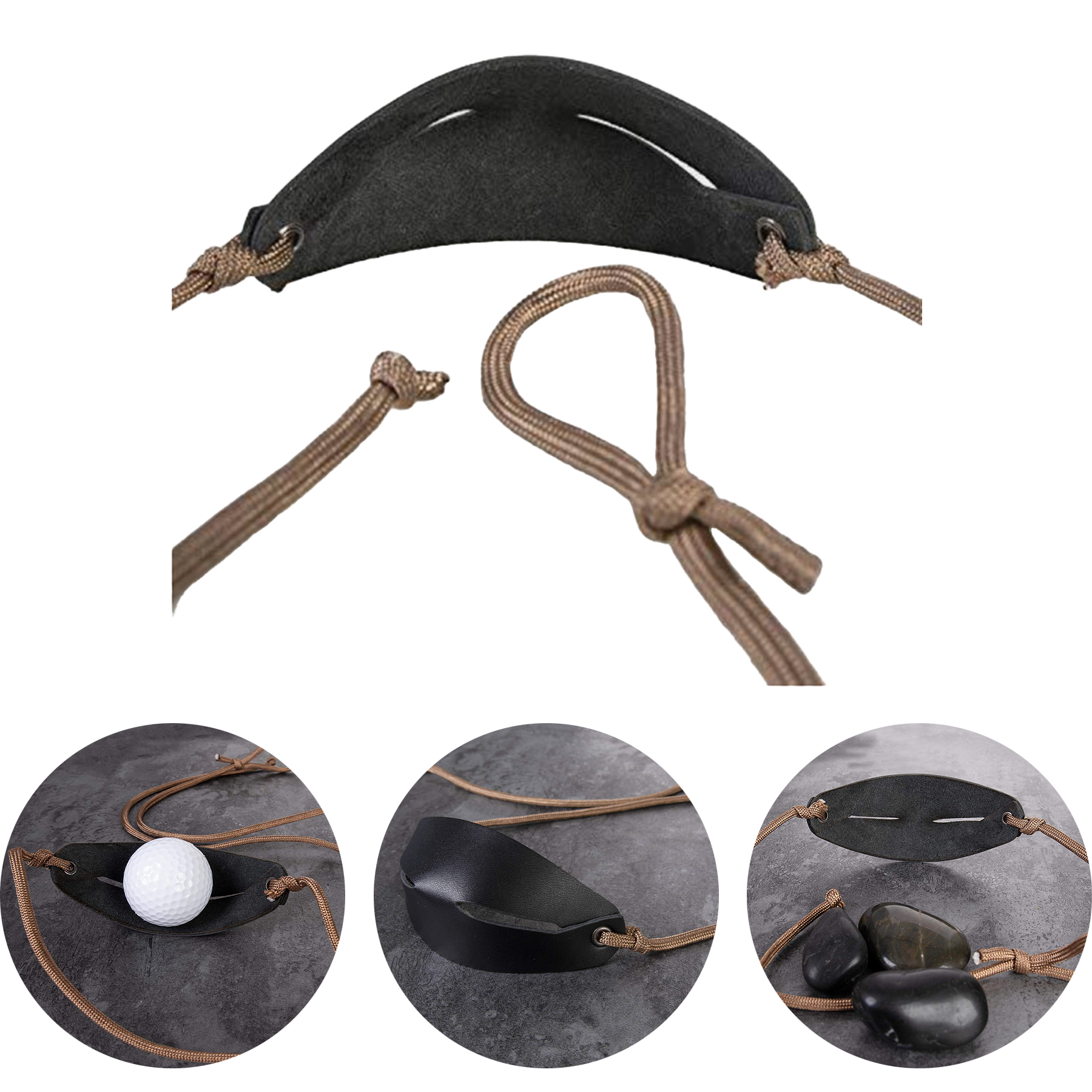 Handmade Leather Pouch Shepherd Sling Old-Fashioned Slingshot