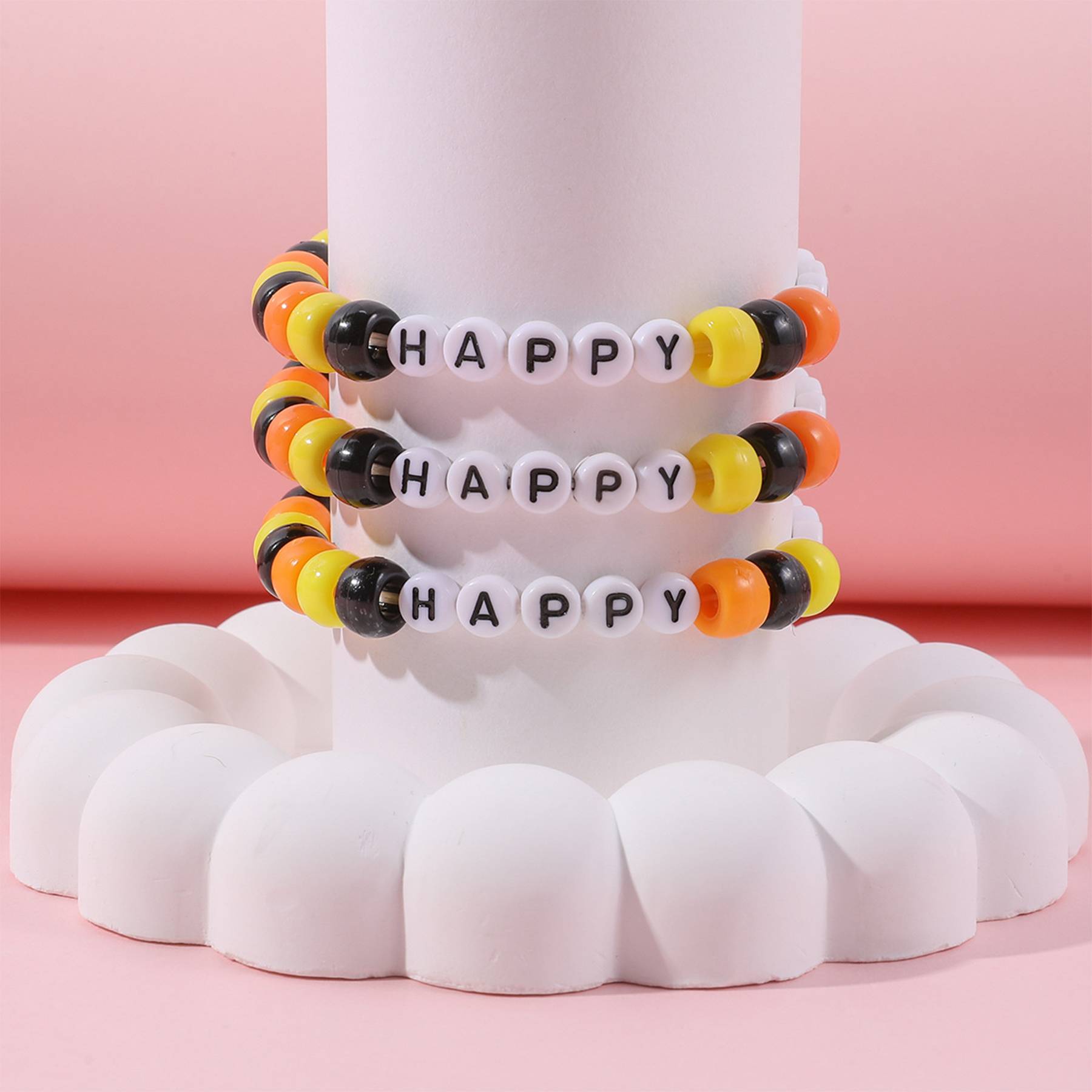 Acrylic Plastic Simple barrel letter bracelet 8