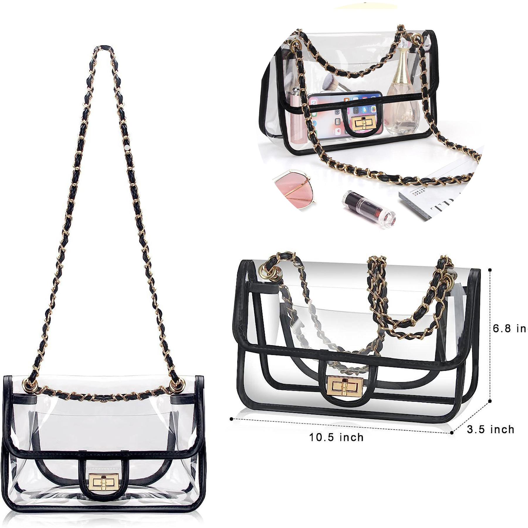 Womens PVC Clear Purse Handbag 2