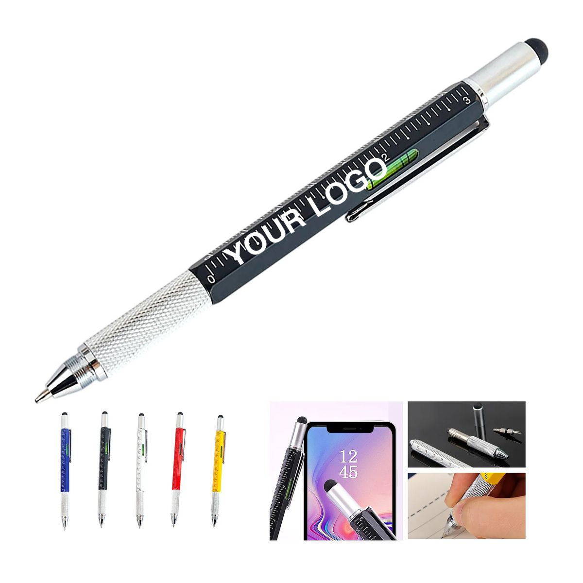 Durable Utility Pen with Ruler and Level 2