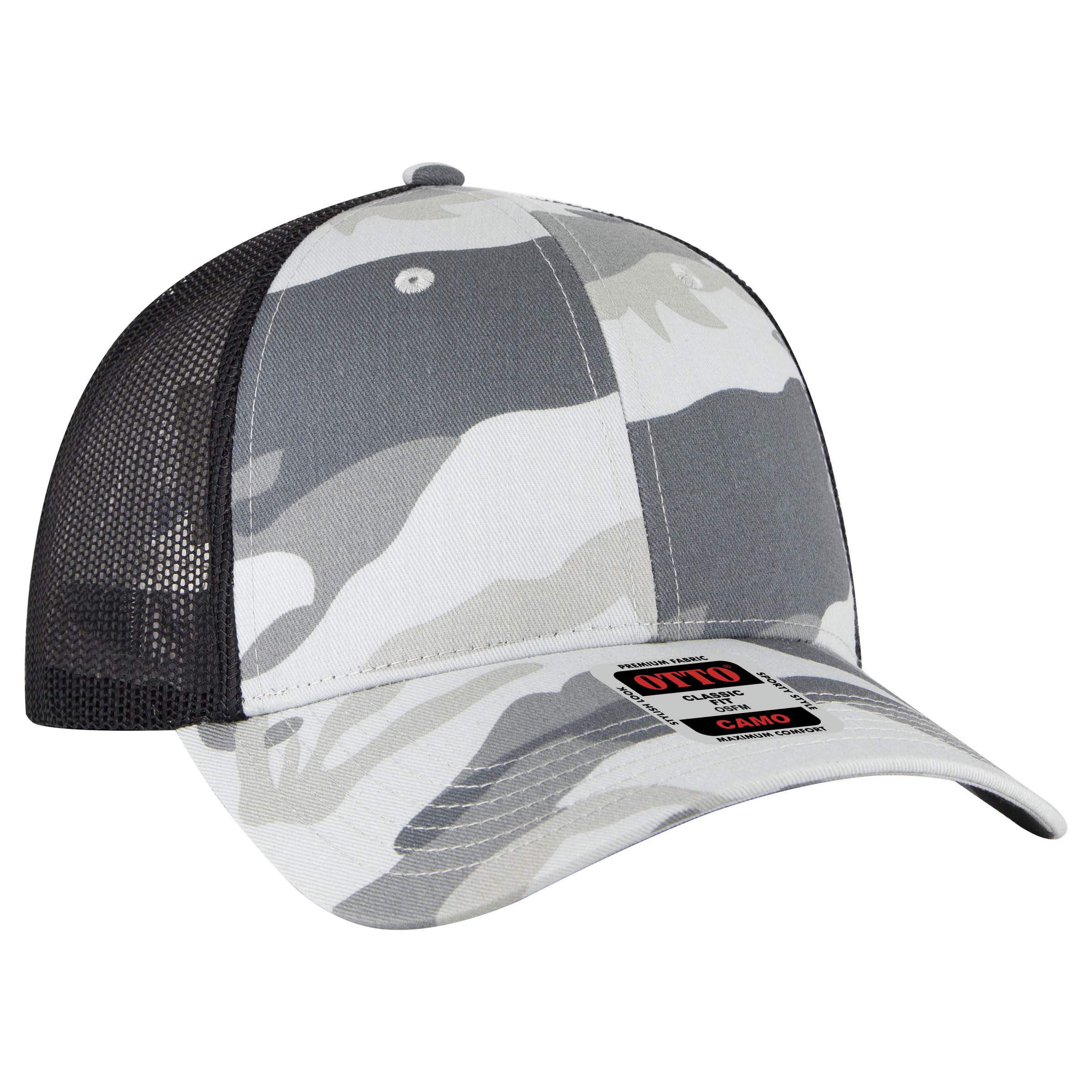 OTTO CAP® Camouflage 6 Panel Low Profile Mesh Back Trucker Hat 6