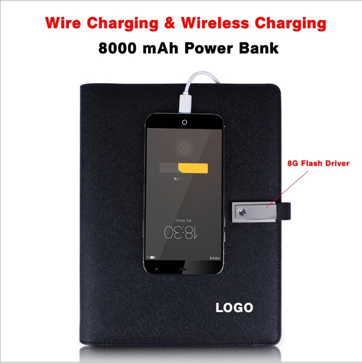 Notebook With 8000mAh Powerbank And 8G Flash Driver 5
