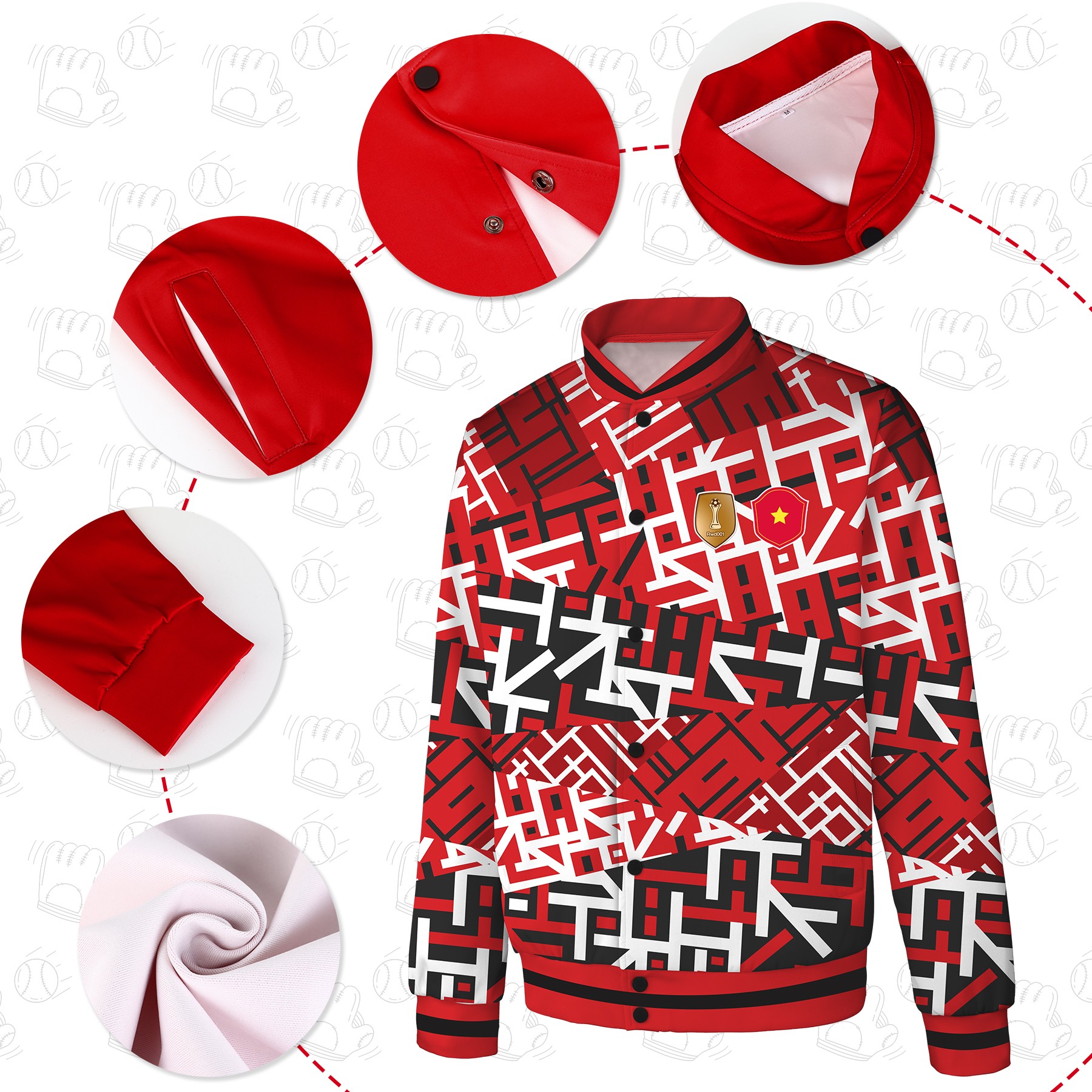 Custom Personalized Varsity Jacket(Full Color Dye Sublimated) 4