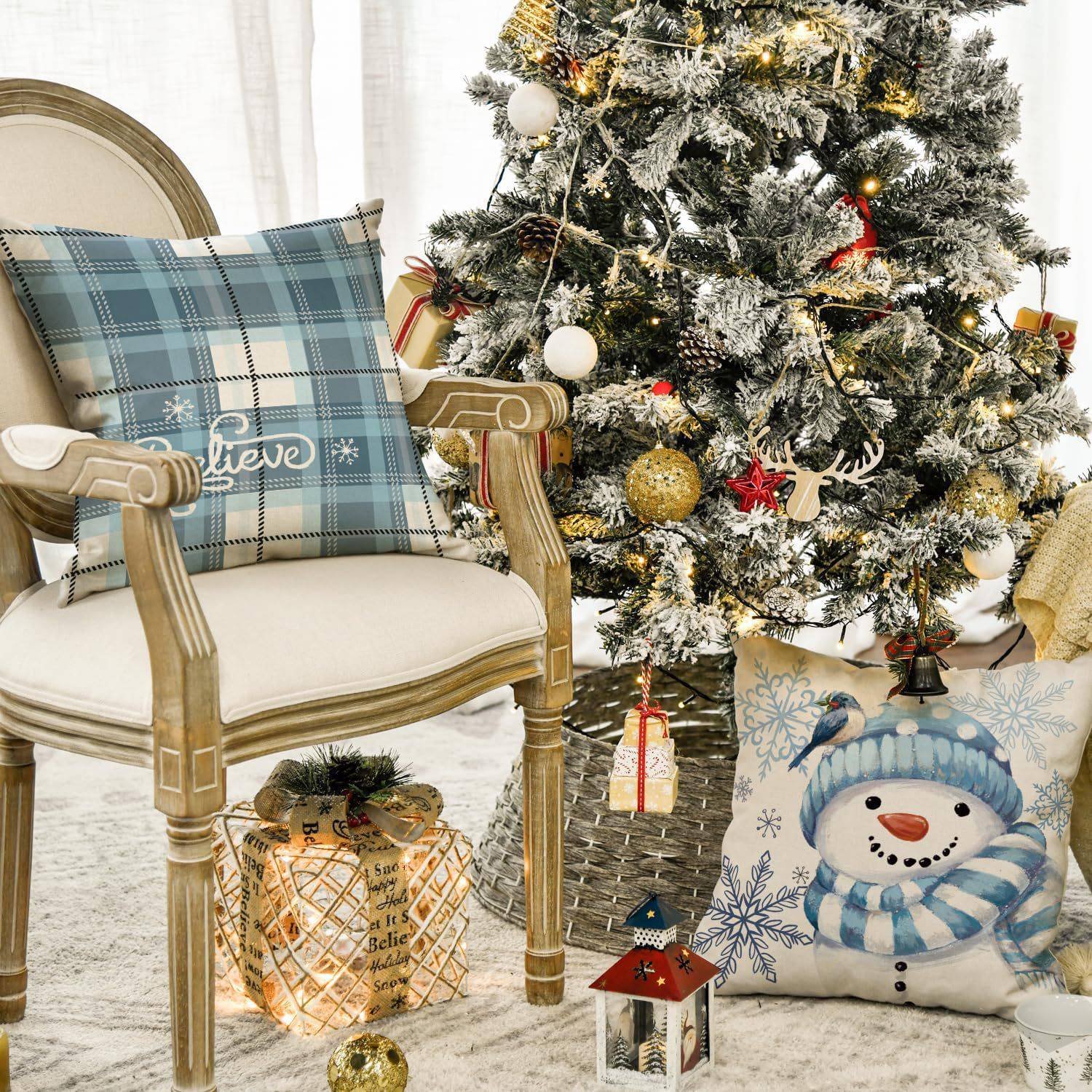 4PCS Christmas Throw Pillows Set 4