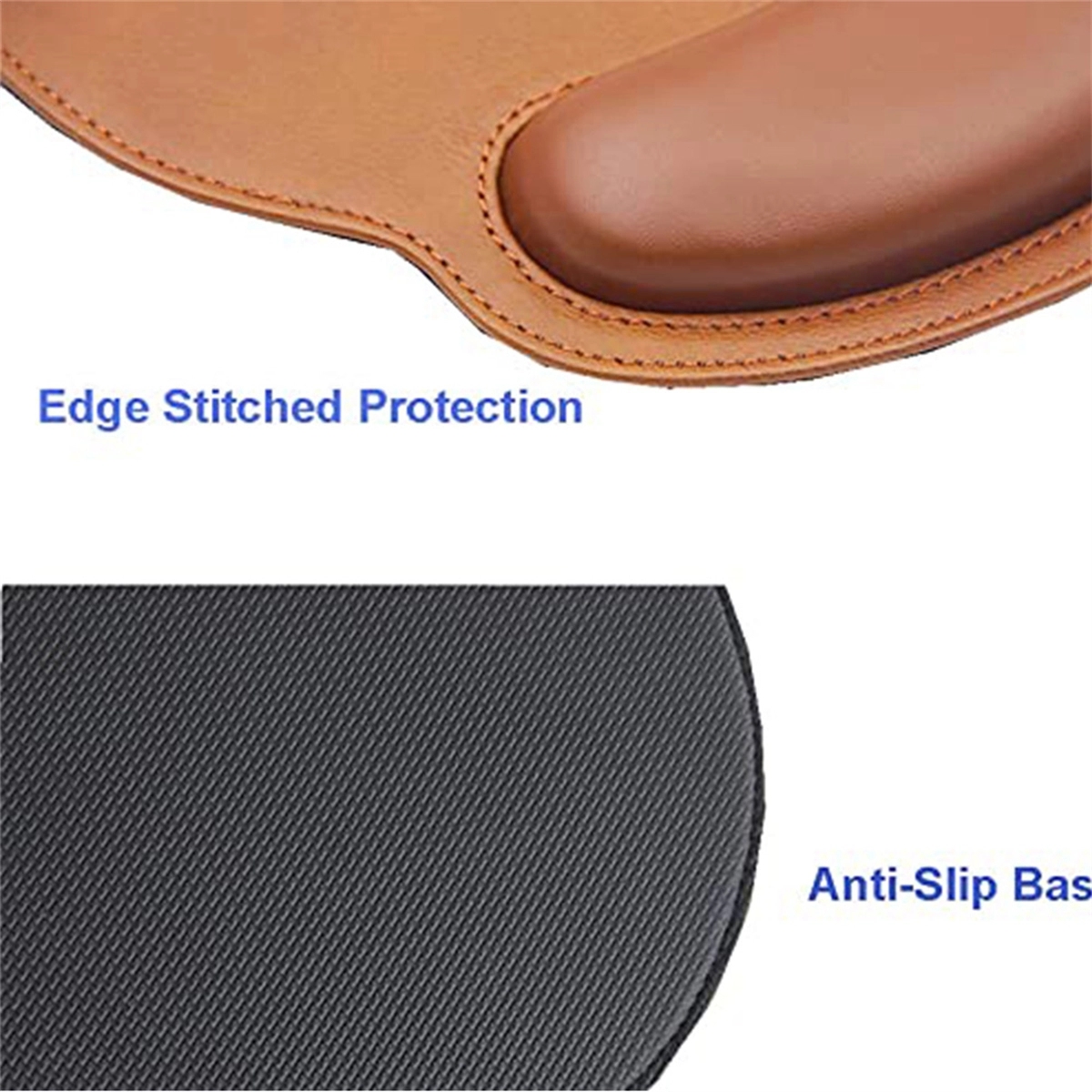 Leather Oval Mousepad with Wrist Rest 3