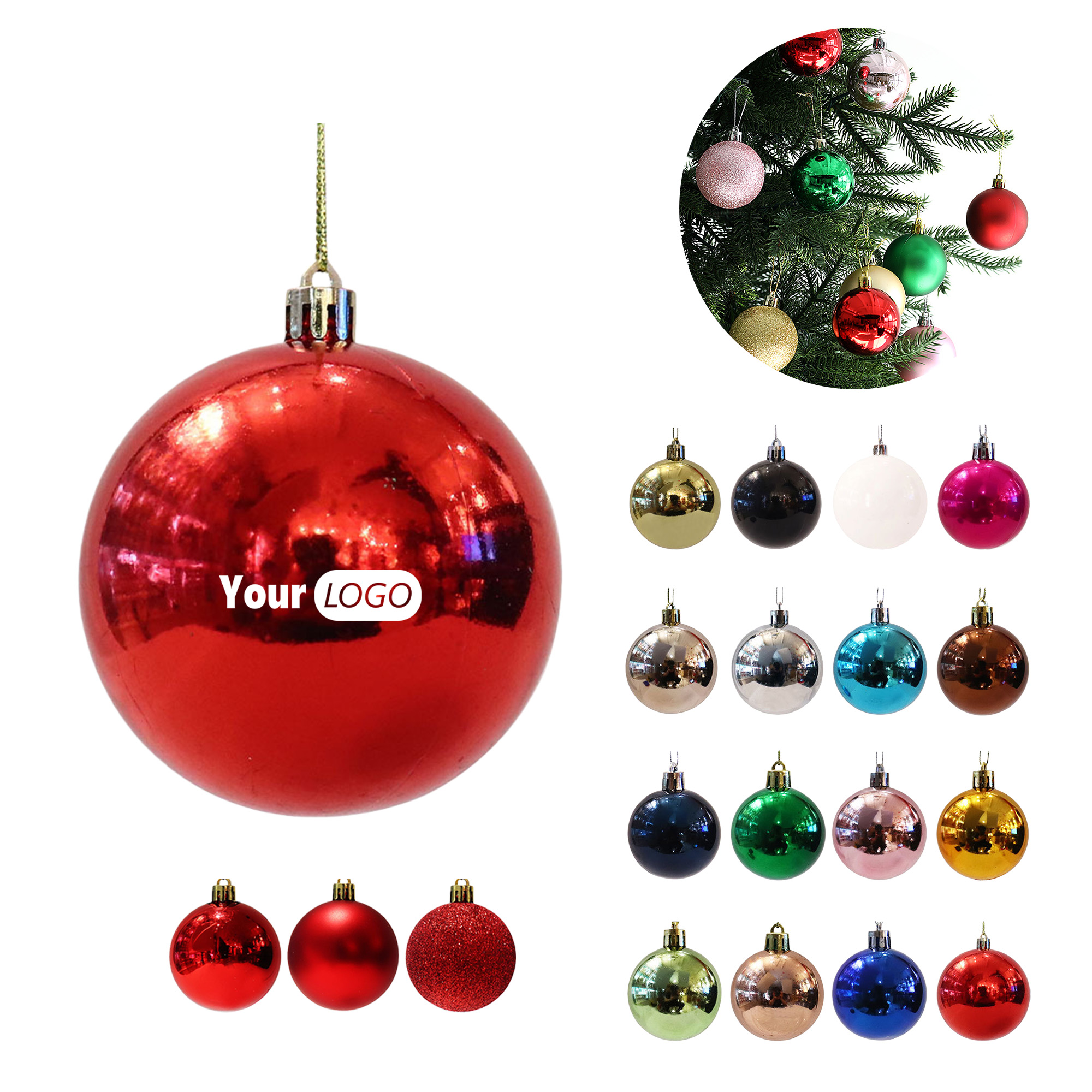 Custom Logo Christmas Ball Ornament 1