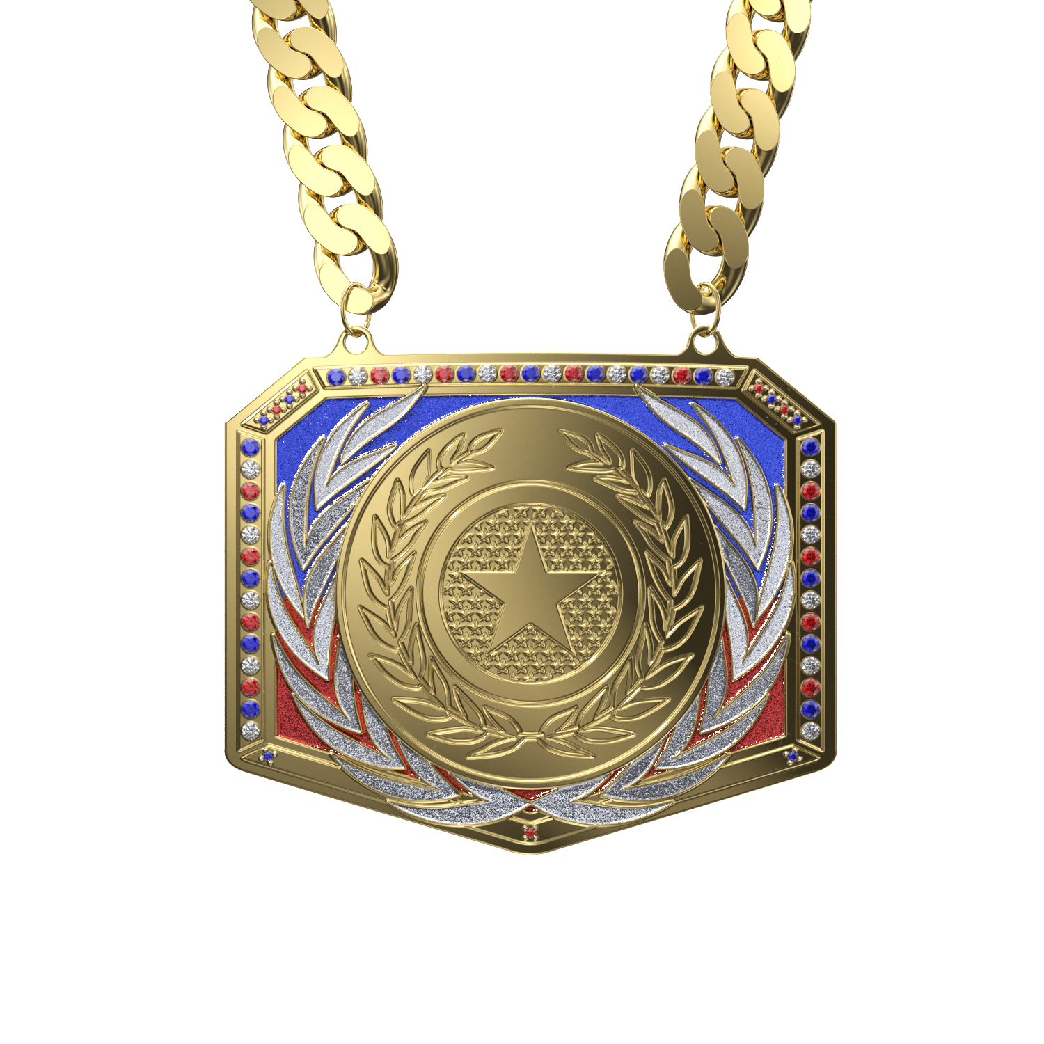 Express Vibraprint® Patriotic Champ Chain w/ Chain 9