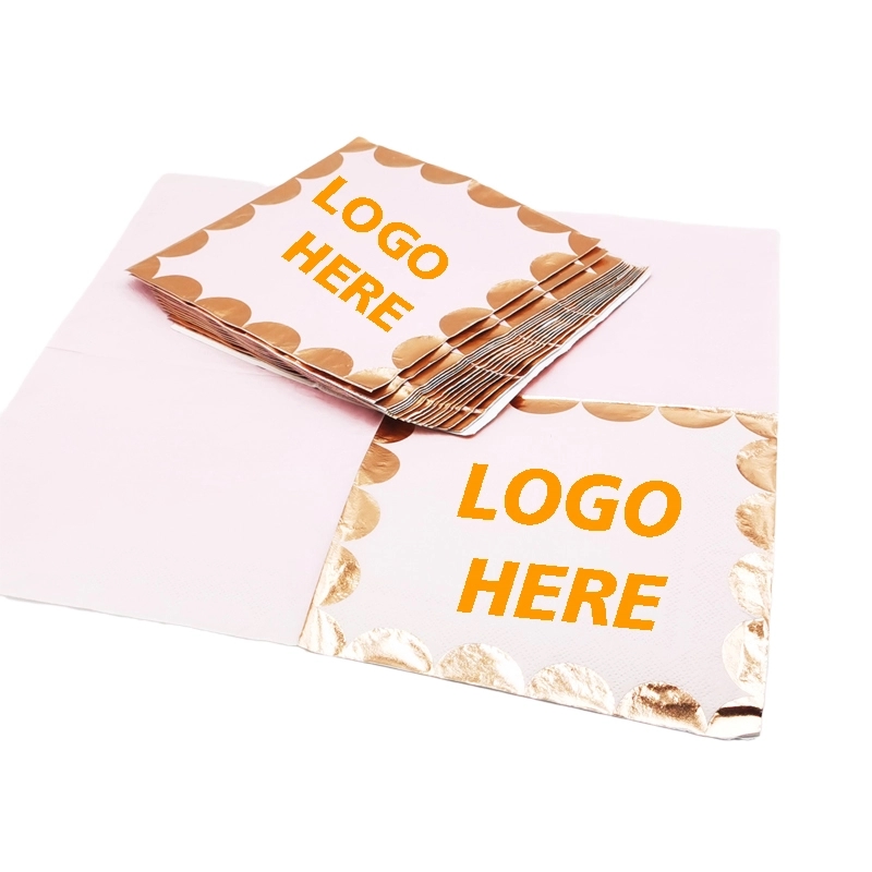Custom Gold Foil Cocktail Paper Napkins 5