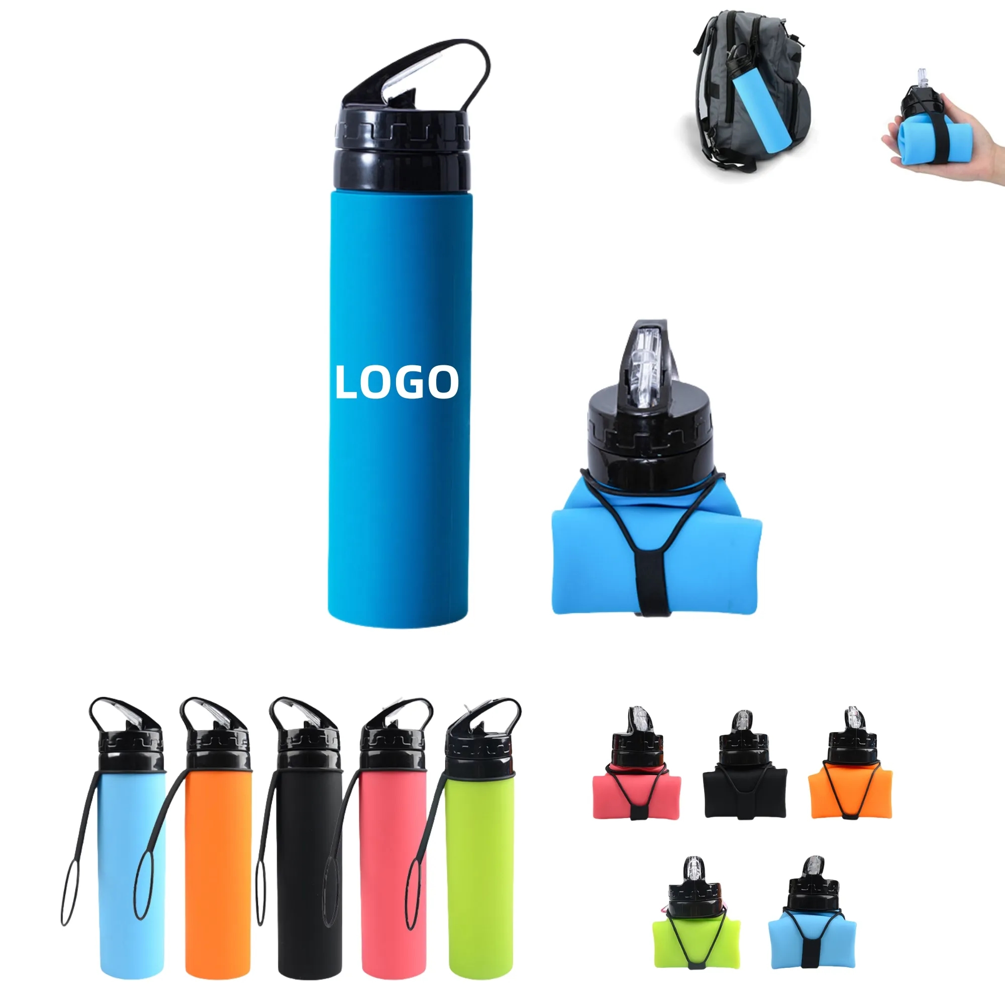 20oz Folding Silicone Cycling Water Bottle 3