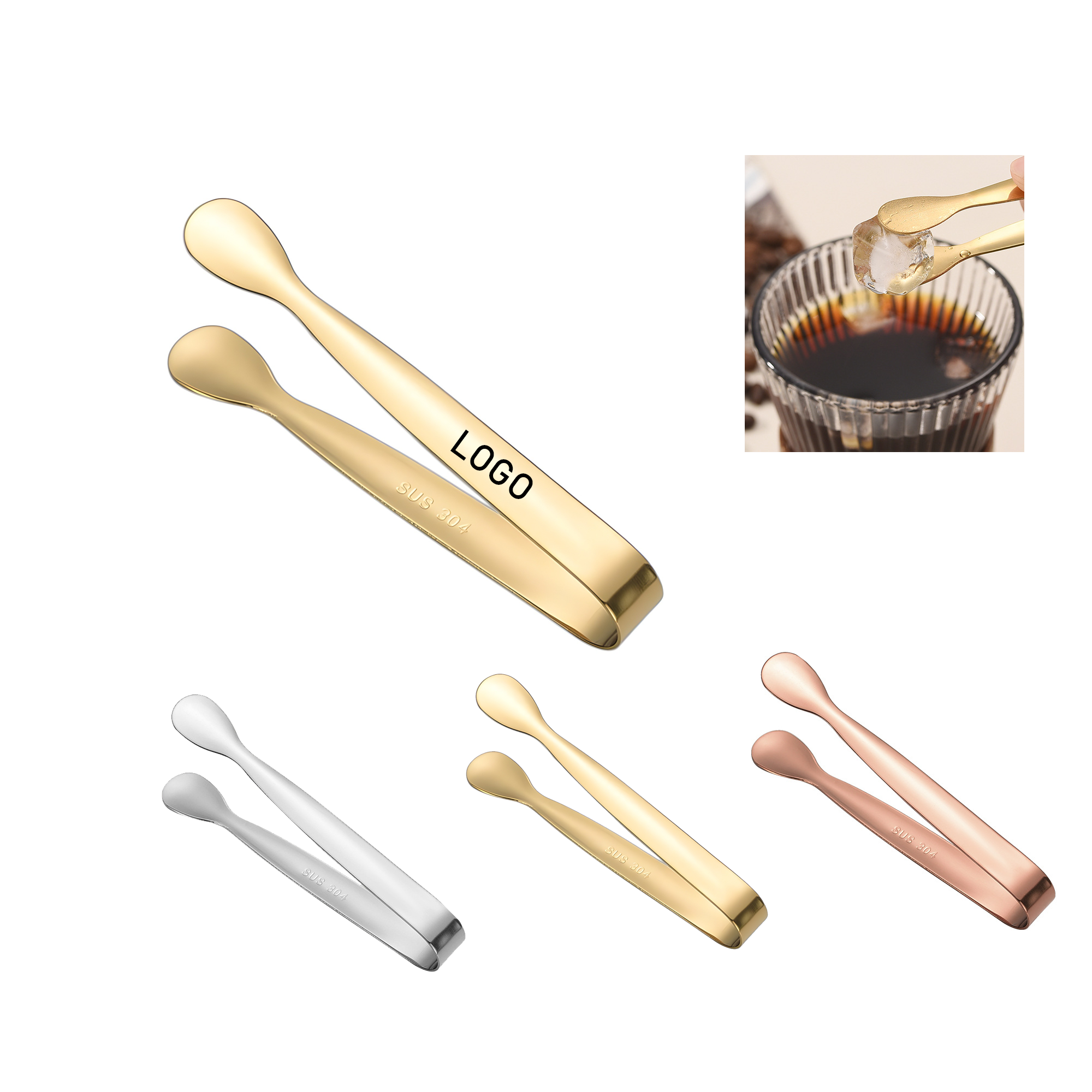 Sugar Cube Clips Ice Tongs Stainless Steel Serving Clamps 2