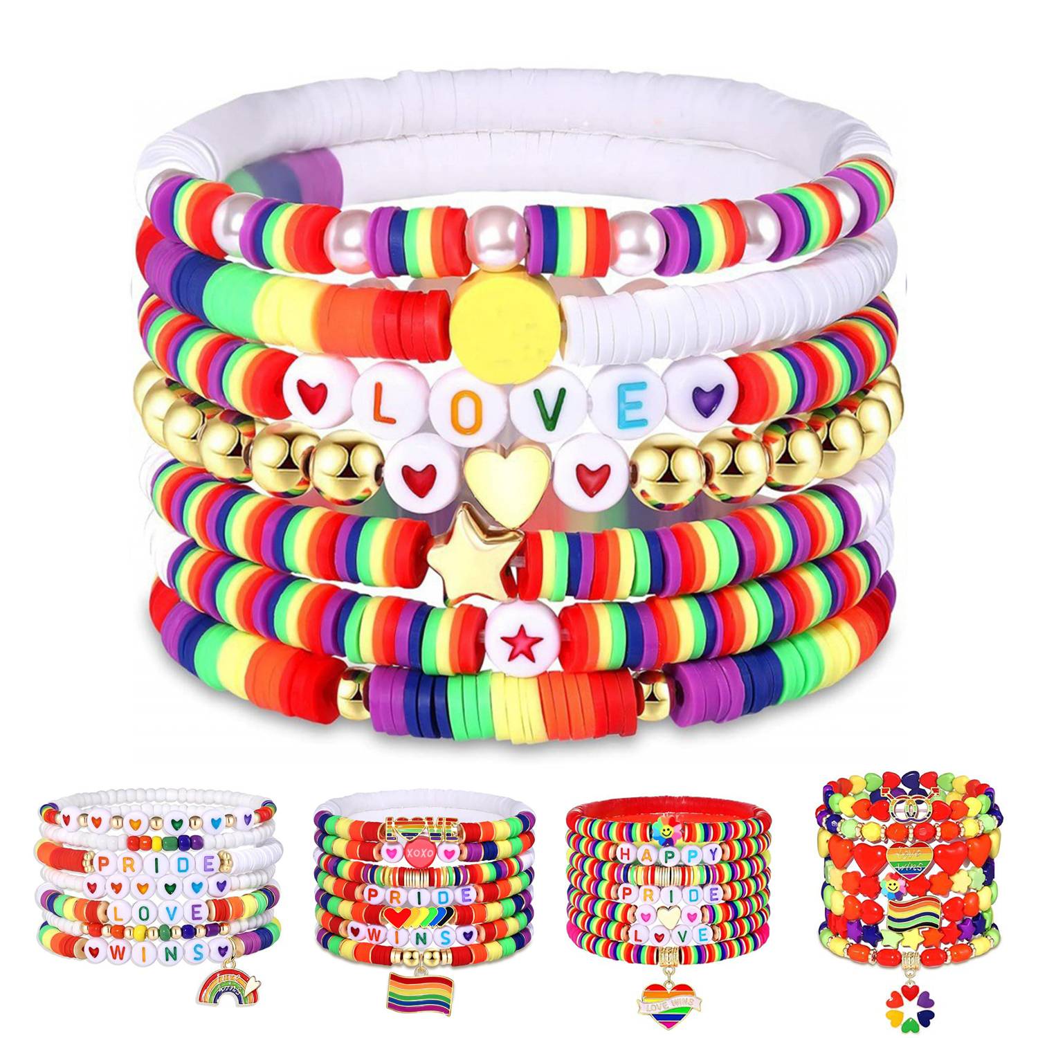 Plastic Bisexual soft earthenware letter bead bracelet 8