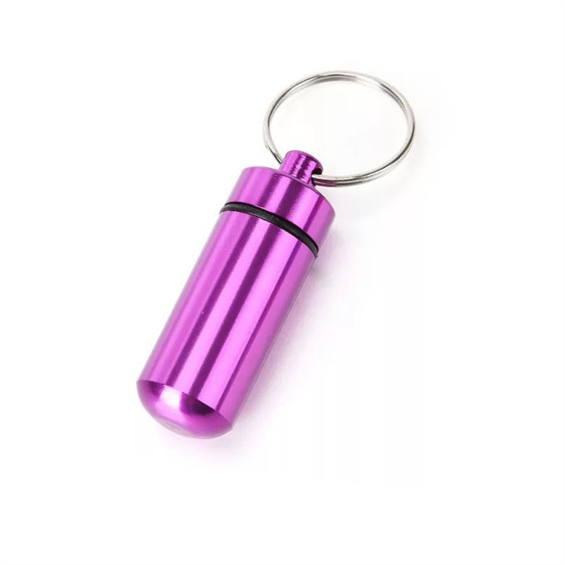 Waterproof Aluminum Pill Box Case With Keychain 3