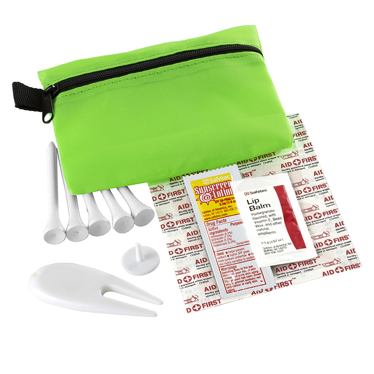 "DEL MONTE" 14 Piece Golf Kit Components inserted into Zipper Pack 21