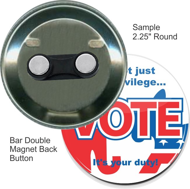 Bar Double Magnet 2 1/4 Inch Round Button 2
