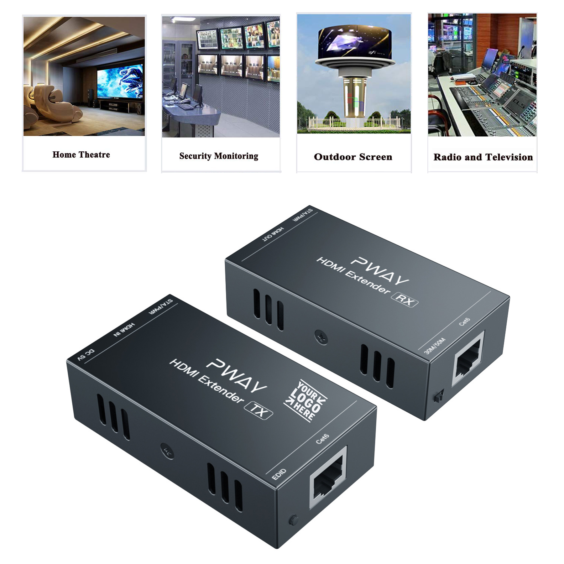 1080p 60Hz 3D Full HD Uncompressed Transmit Up to 164 Ft HDMI Extender 2