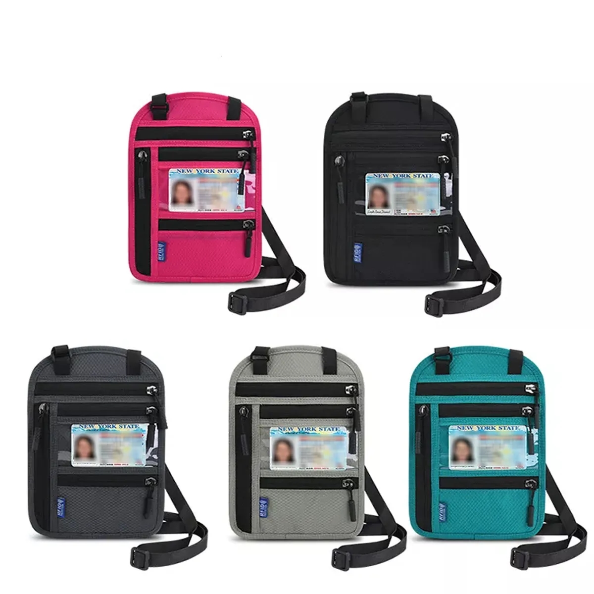 Travel Neck Pouch Passport Holder with RFID Blocking 3