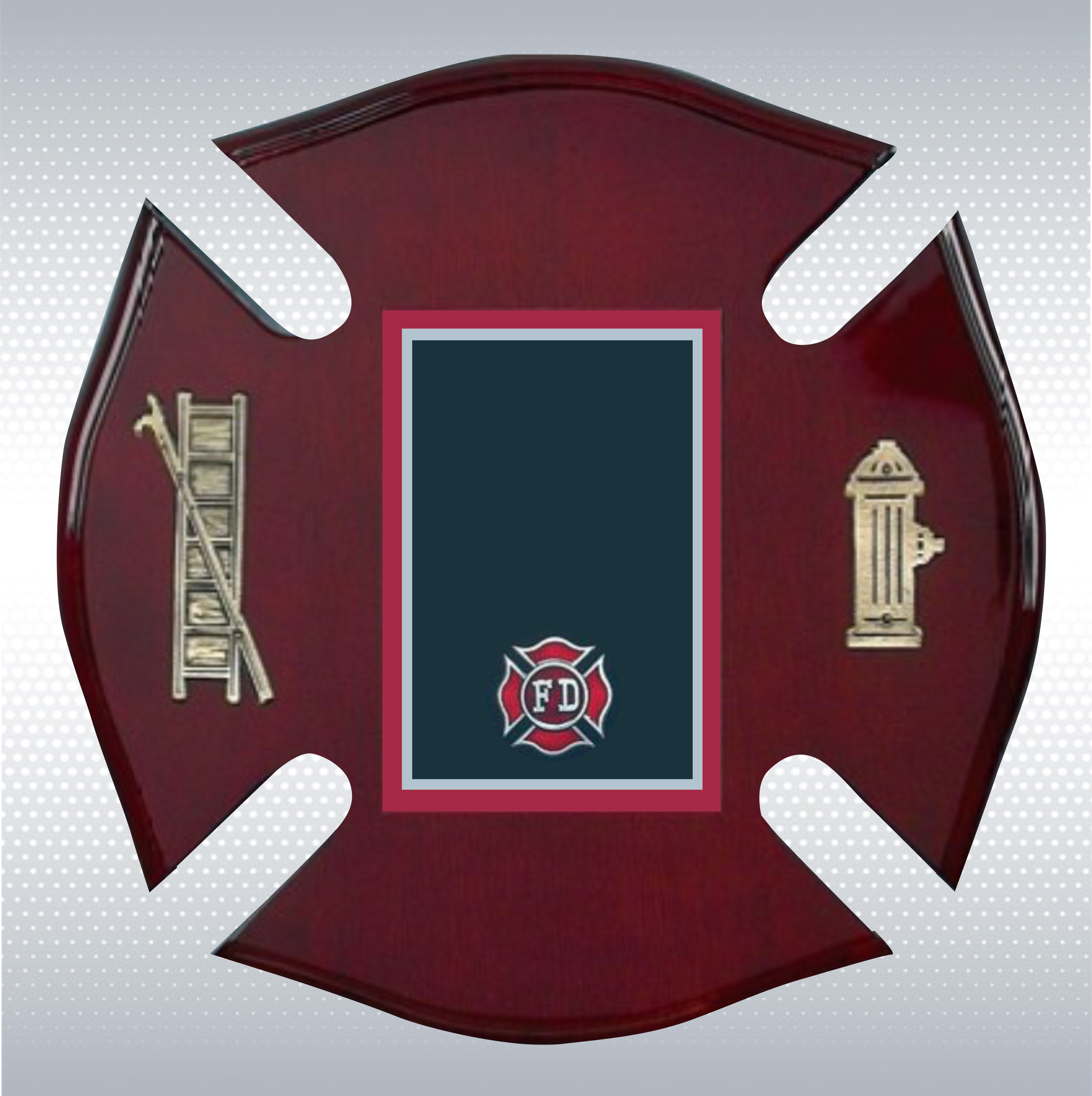 Piano Finish Fire Specialty Award / Plaque With Ladder & Fir 4