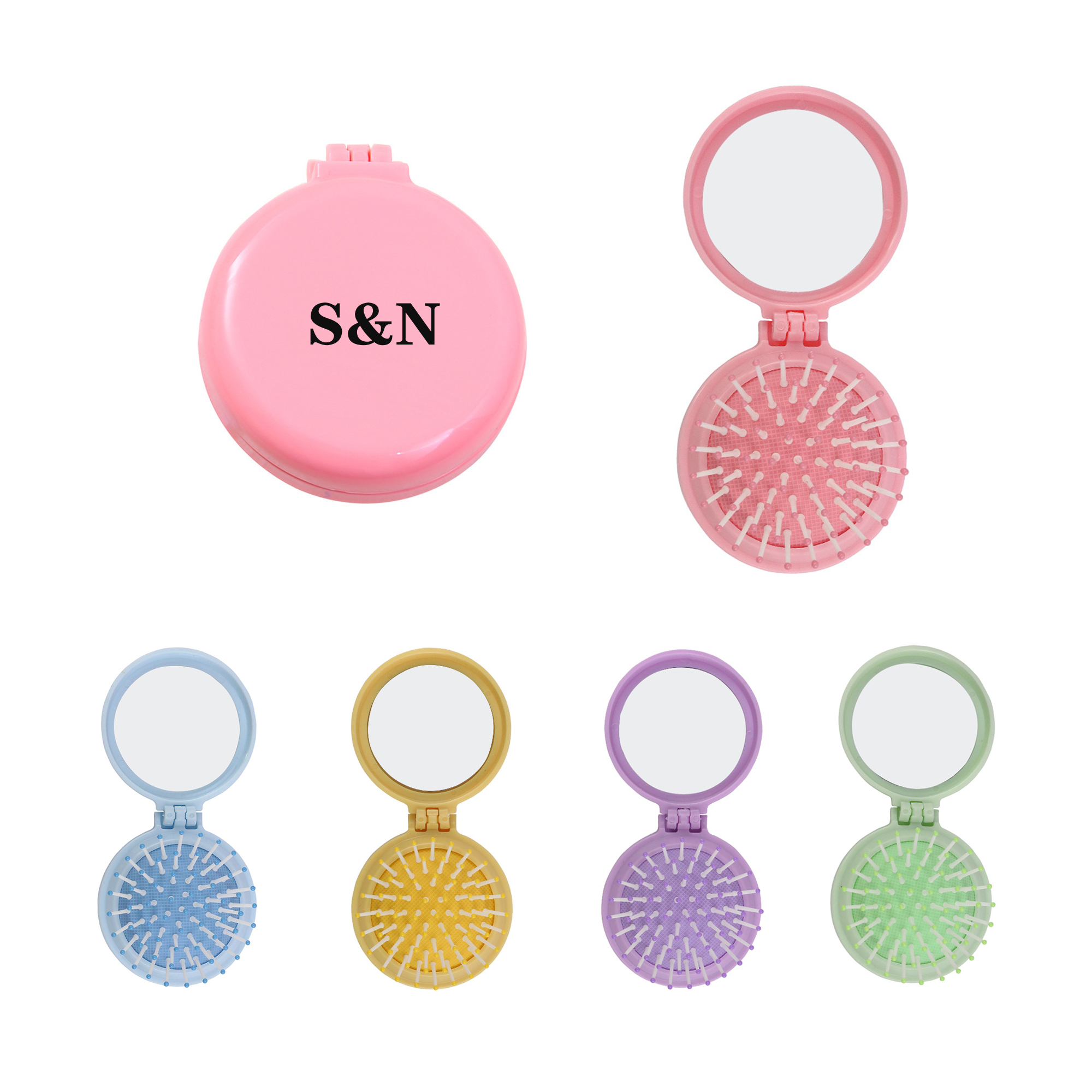 Folding Mini Makeup Mirror With Retractable Comb 5
