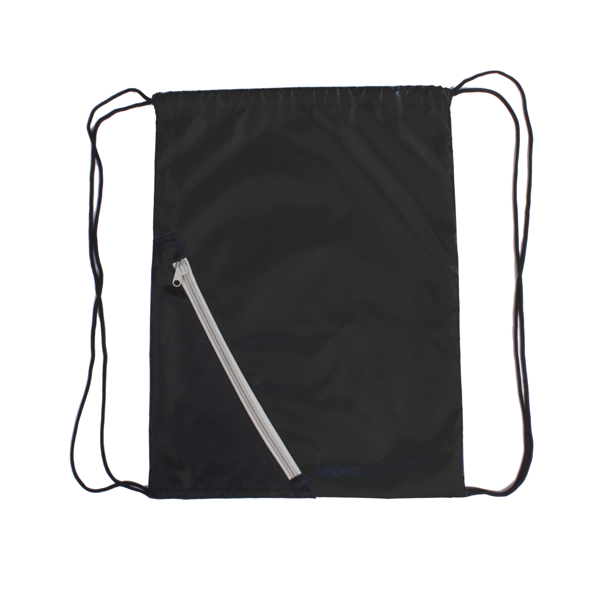 210D nylon front zipper pocket drawstring cinch backpack 8
