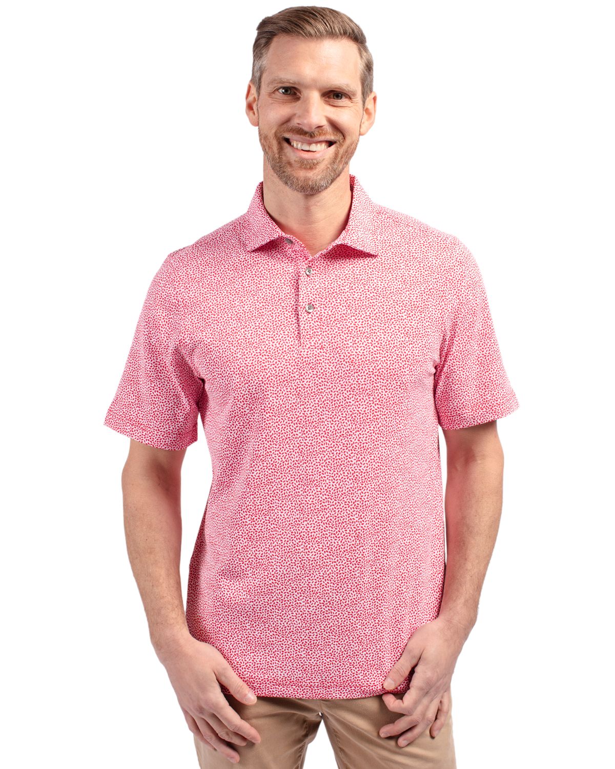 Cutter & Buck Virtue Recycled Botanical Print Featherlight Pique Mens  Polo 14