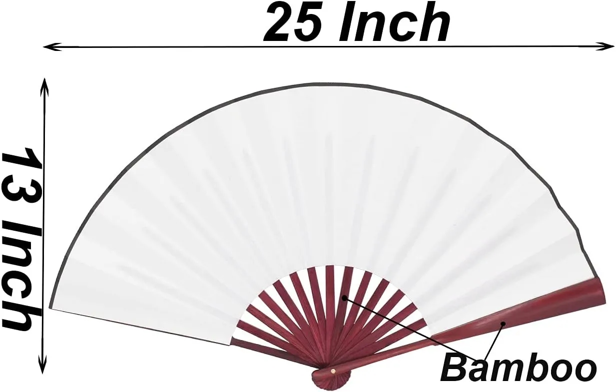 Traditional Bamboo Hand Fan - Premium Silky Fabric 2