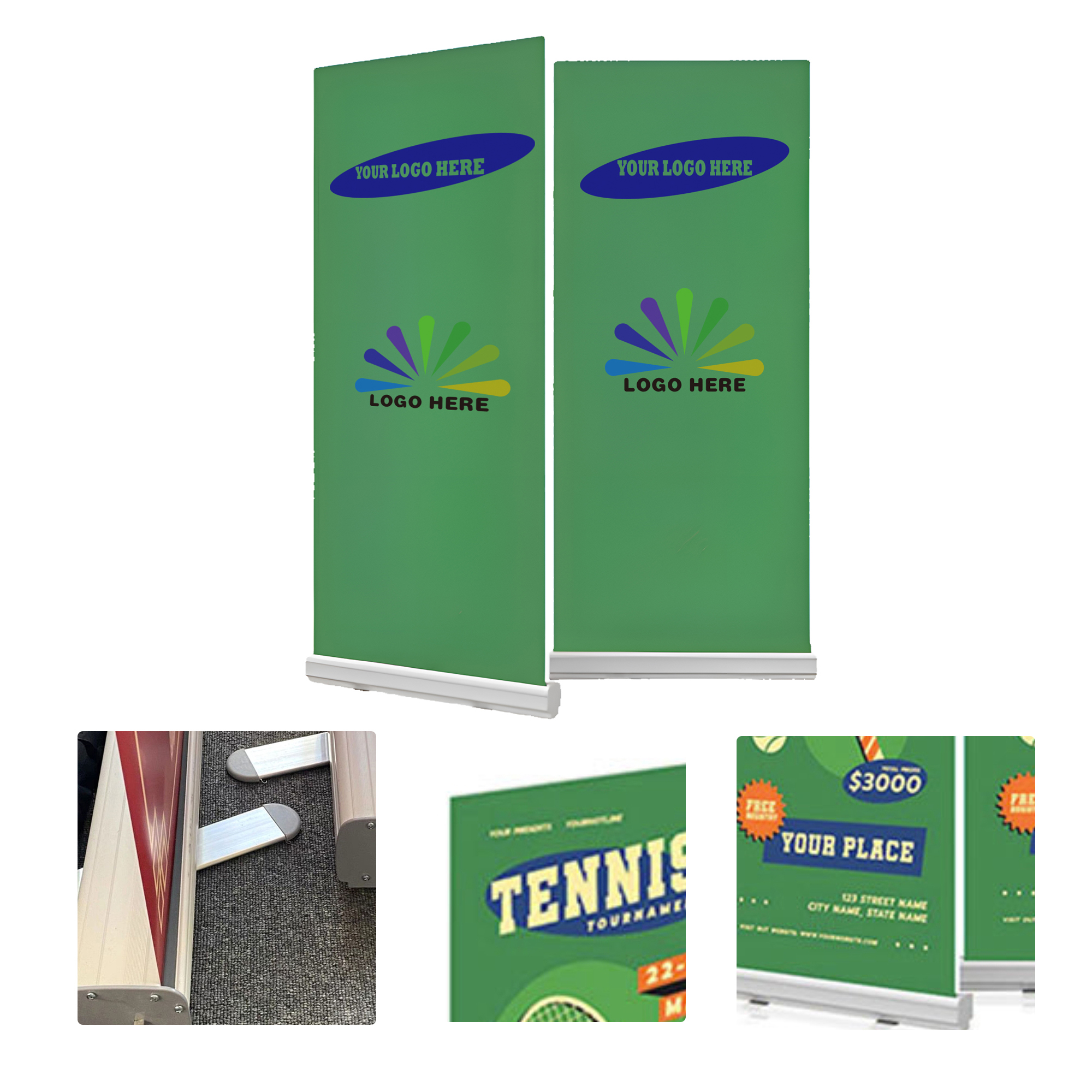 MOQ3 Aluminum Roll Up Banner Stand With Custom Logo 2