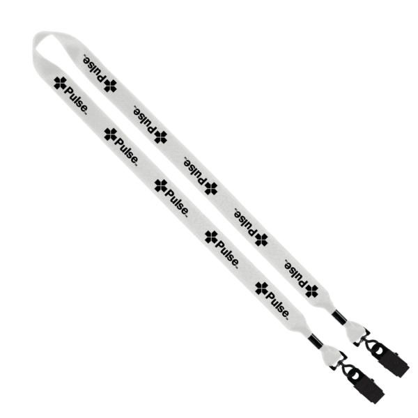 3/4" 2-Ended Polyester Lanyard with Metal Crimp & Metal Bulldog Clip 33