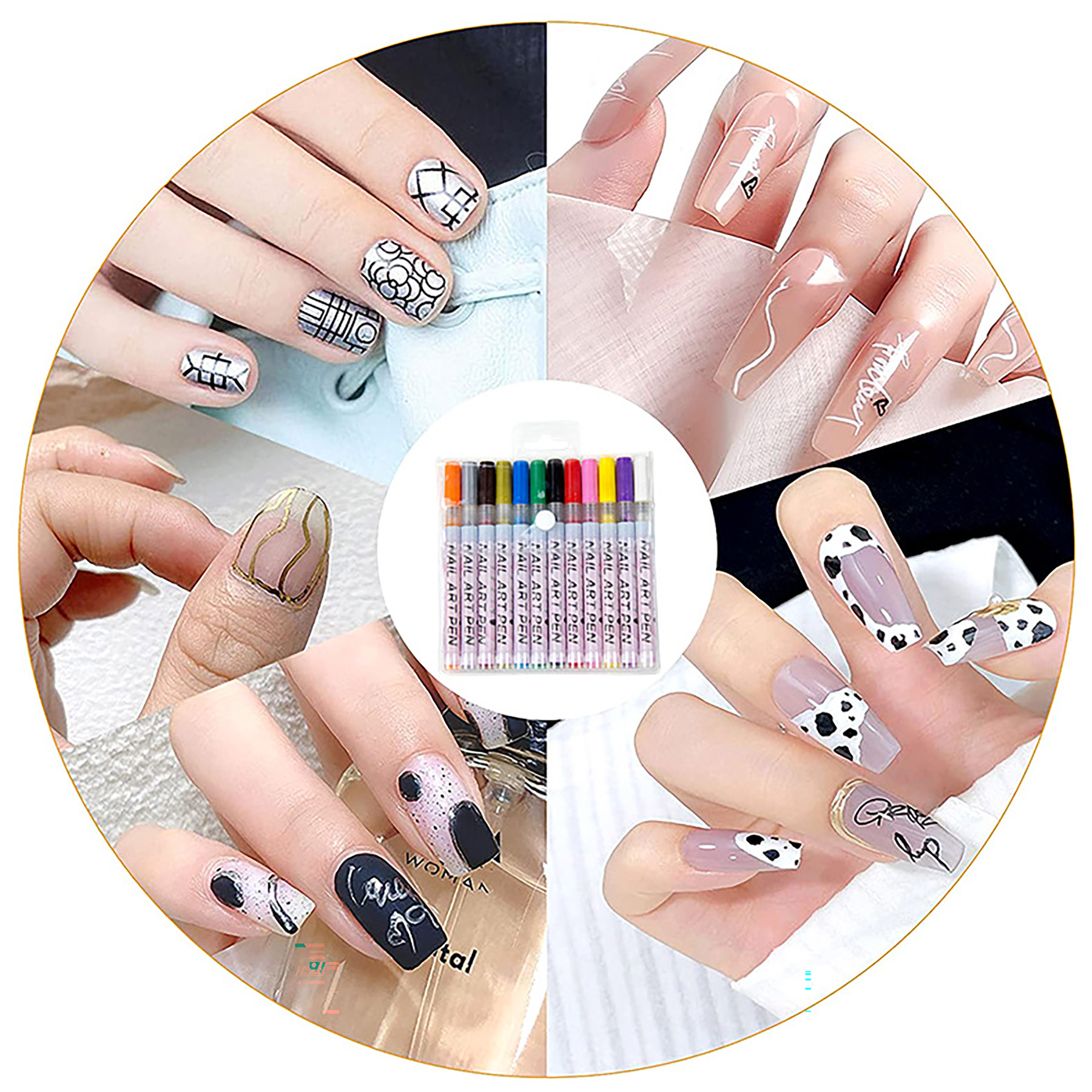 12 Colors Nail Art Graffiti Pen 2
