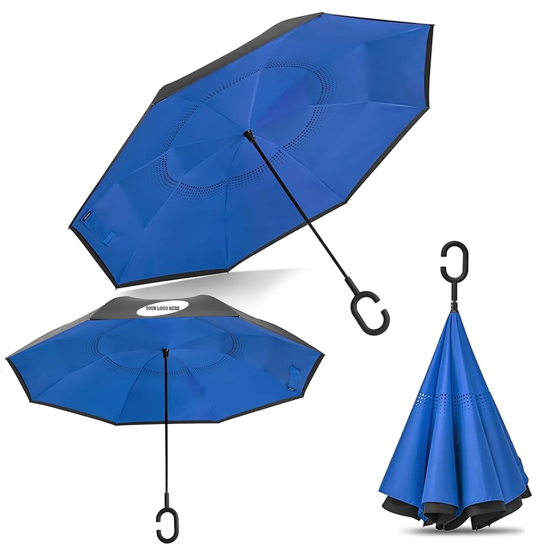 Large Inverted Reverse Umbrella with C-Shaped Handle 2