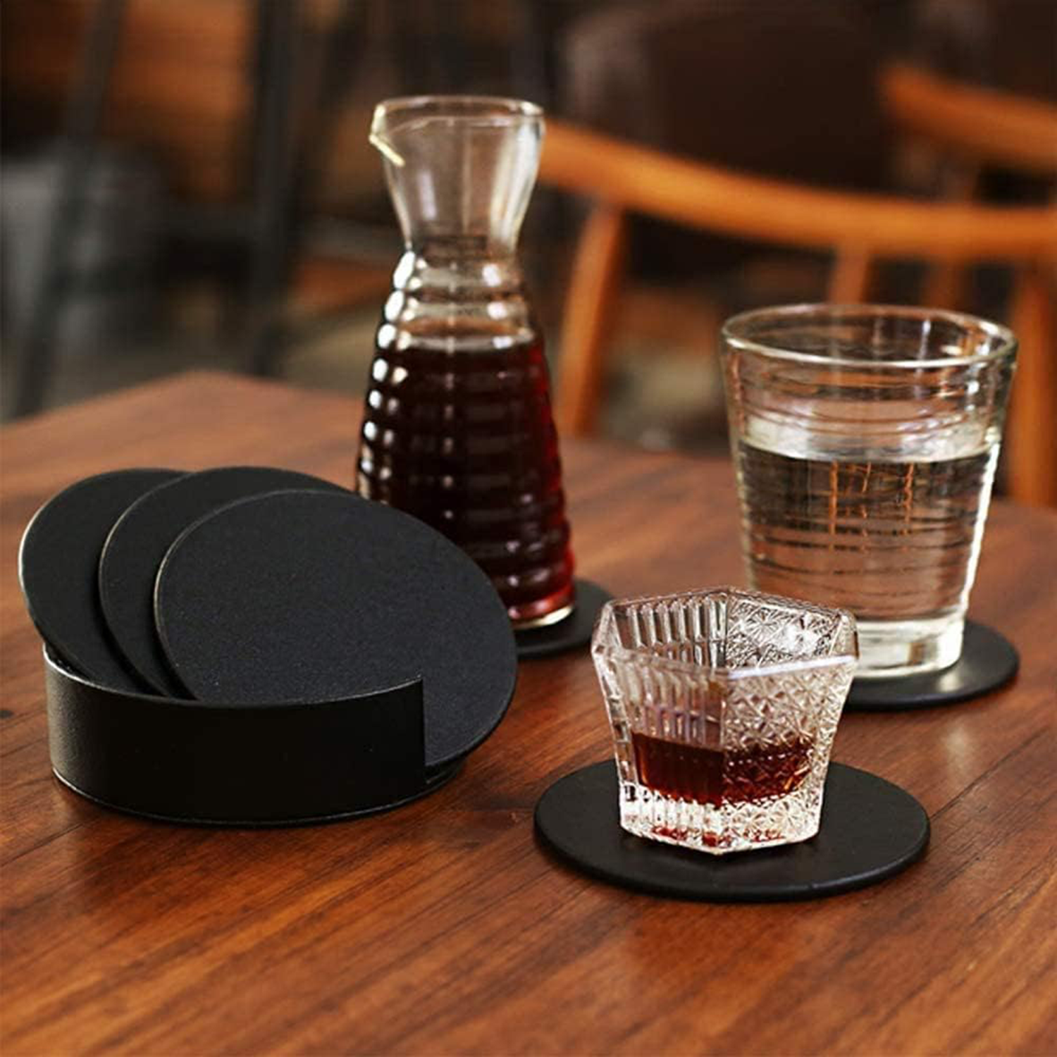 Pu Round Coaster Set 4