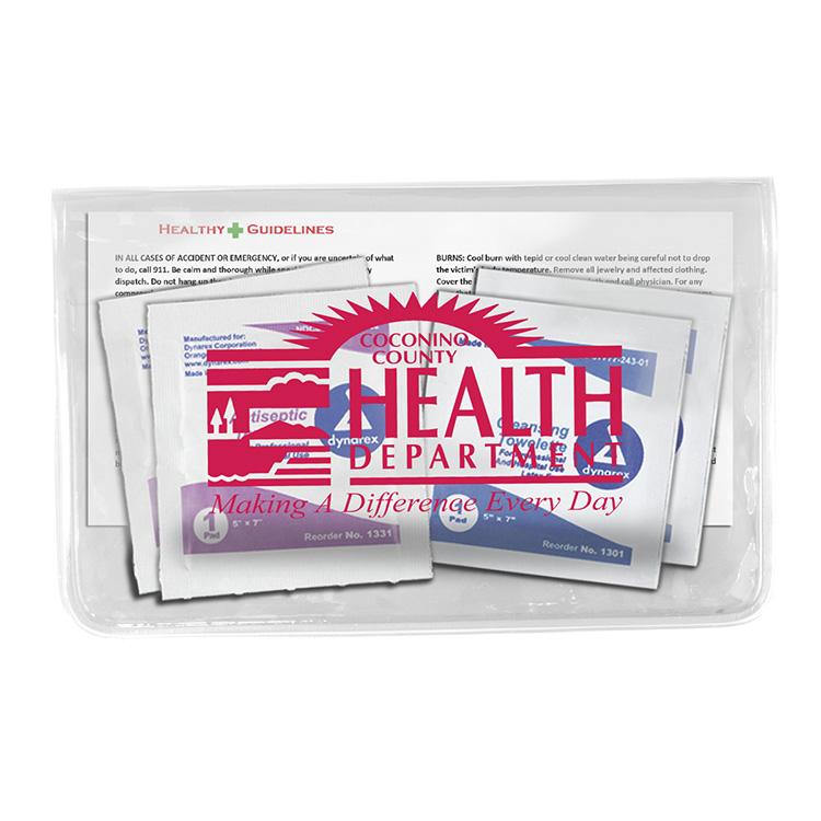 "Crescent" Antiseptic & Disinfectant Wipes Pack In Translucent Vinyl pouch 16