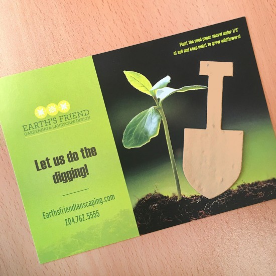 Plantable Shovel Shape Large Eco Panel Cards 3