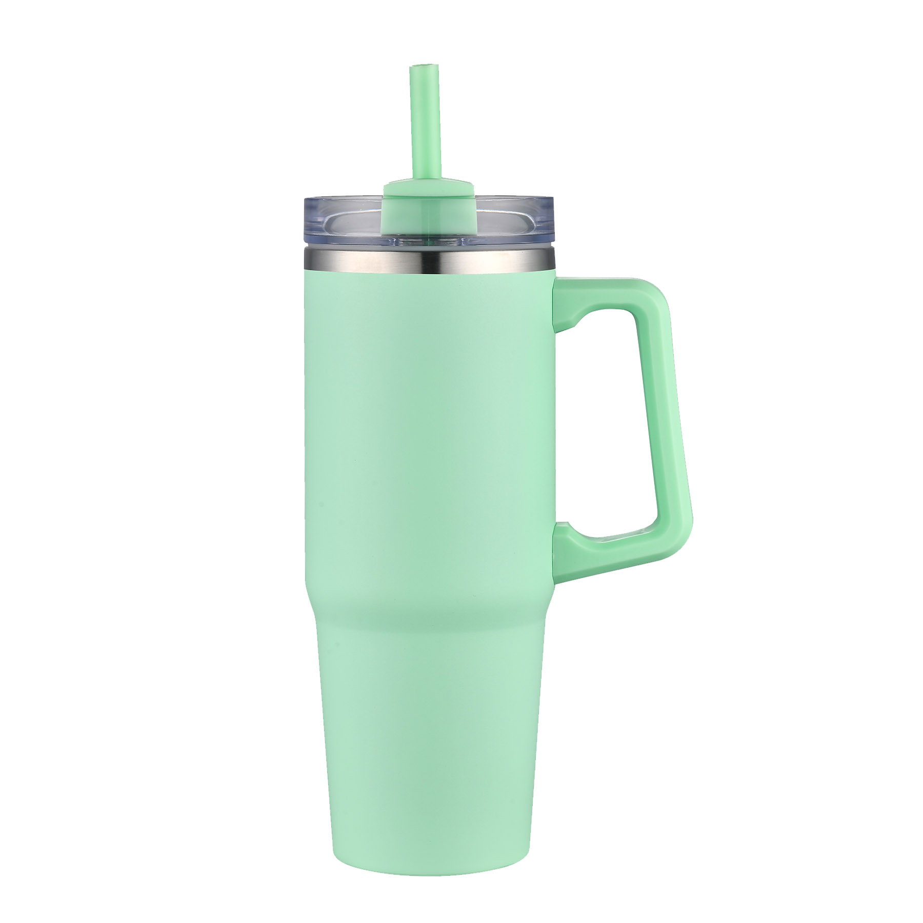 30 oz. Two Tone Travel Handle Mug with Twist Closure Straw Lid 19