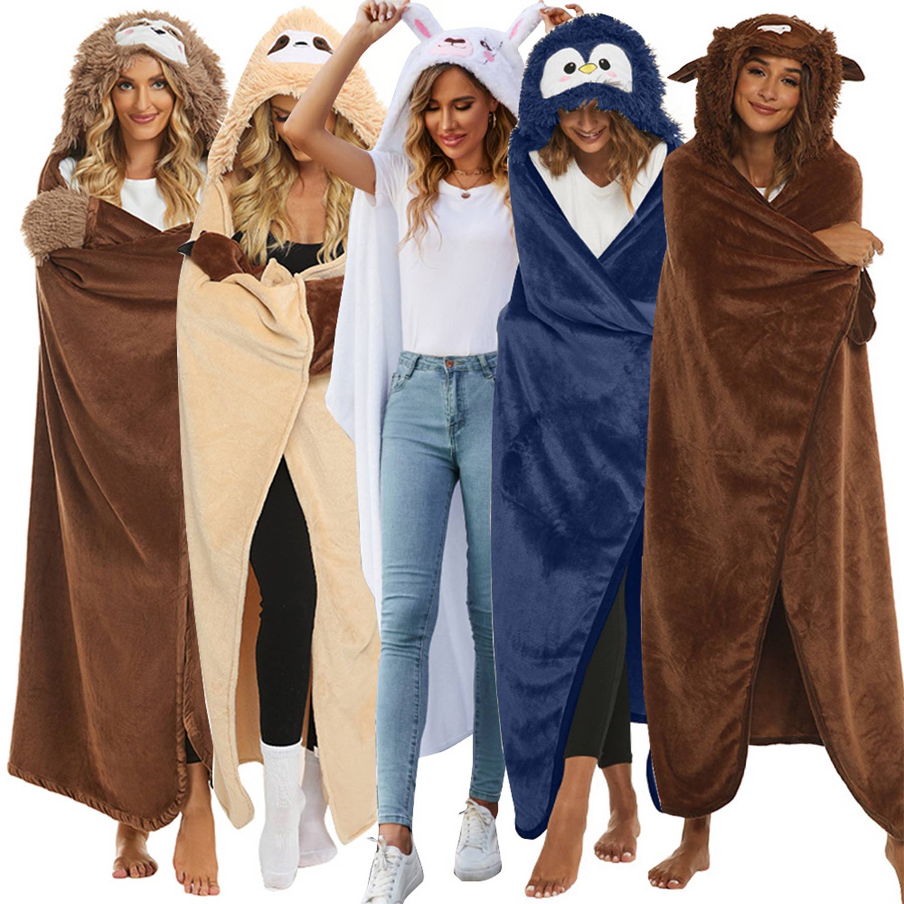 Animal Blanket Hooded Poncho 2