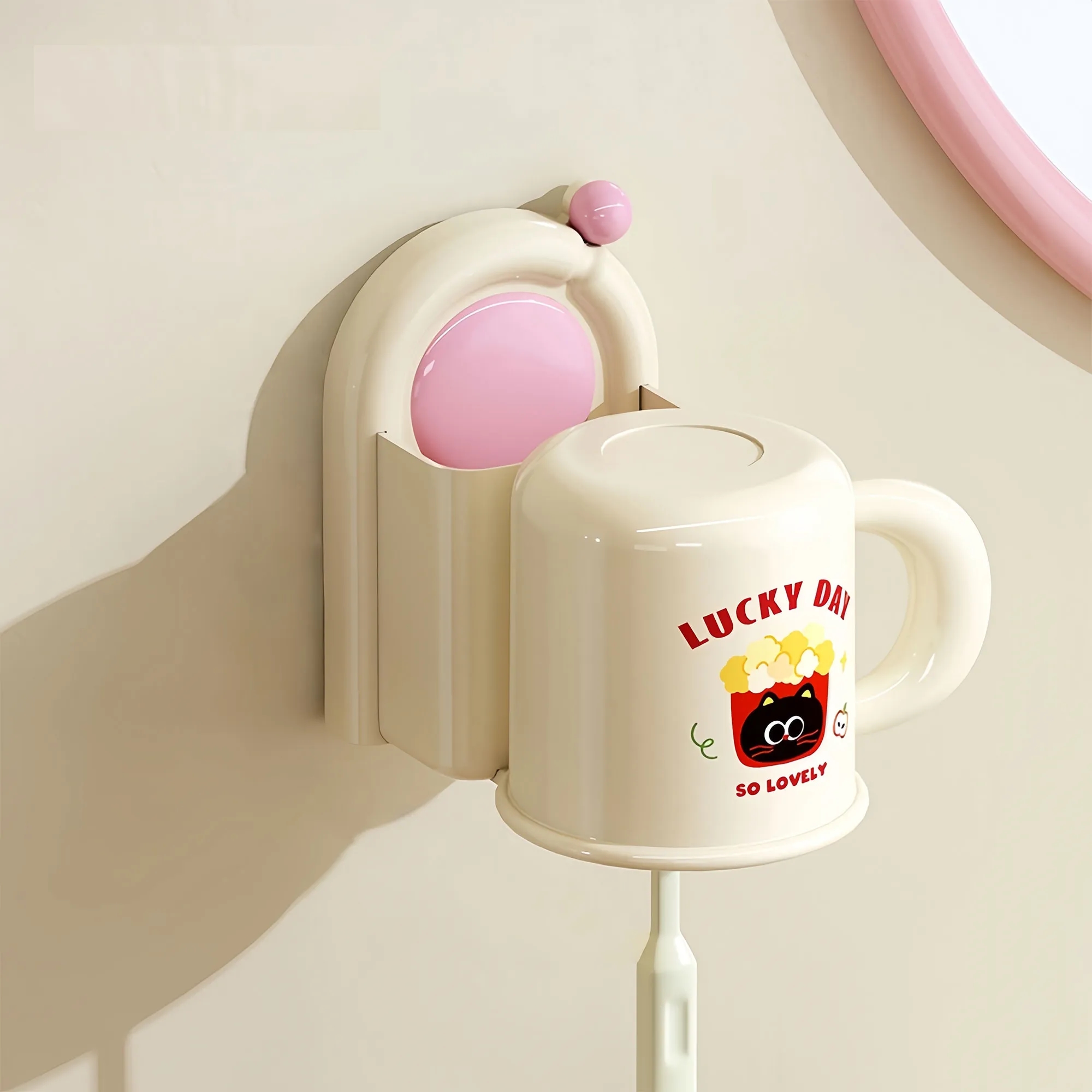Strong Suction Arch Toothbrush Holder With Cartoon Design 3