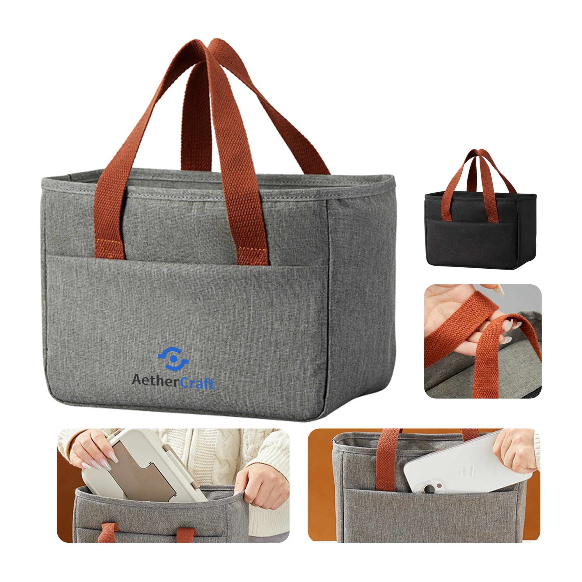 Water Resistant Insulated Food Bag with Carry Handles 5