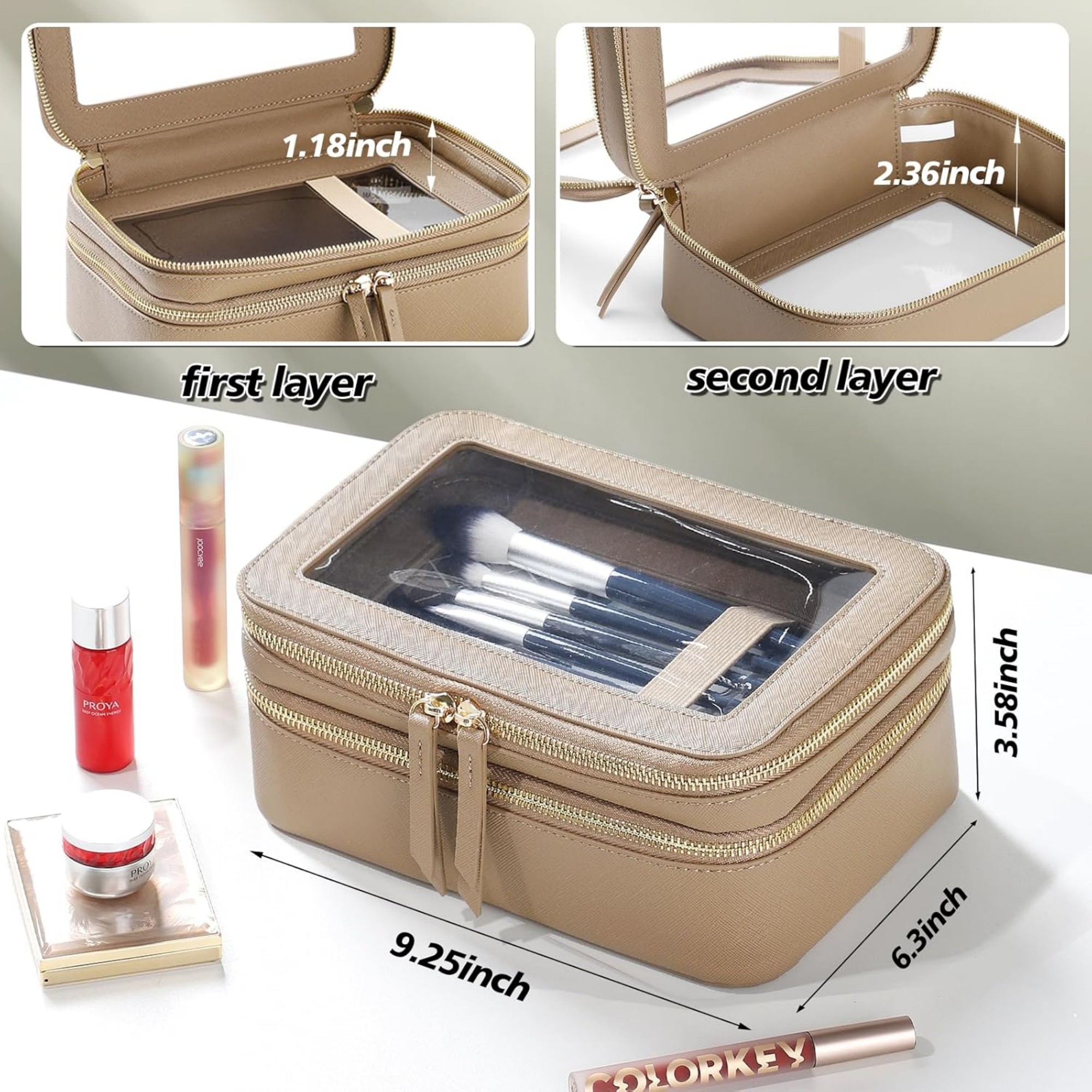 Double Layer Clear Makeup Bags 5