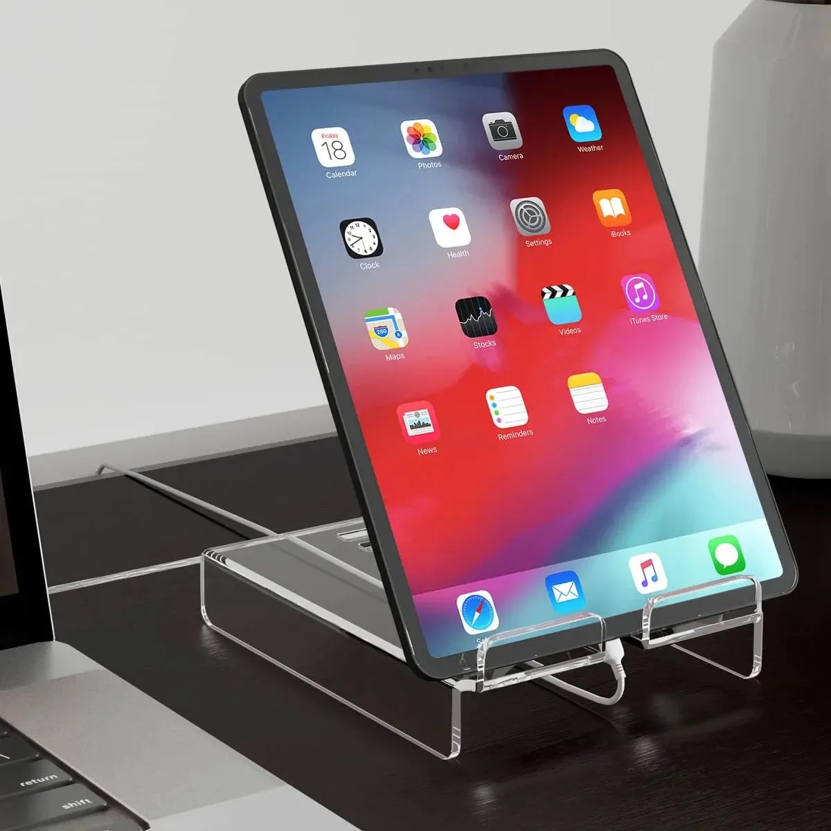 Clear Acrylic Adjustable Cell Phone Tablet Stand 7